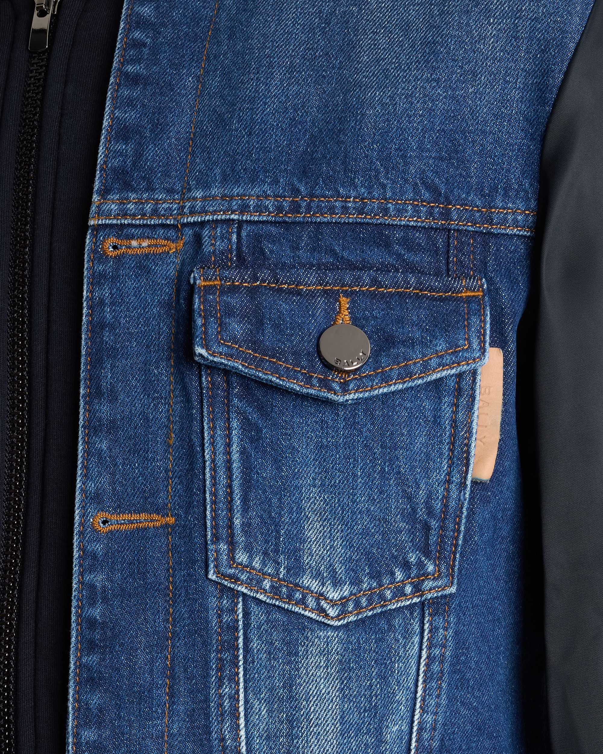 Bally Global - Veste Trucker À Capuche En Coton Medium Blue - Bleu