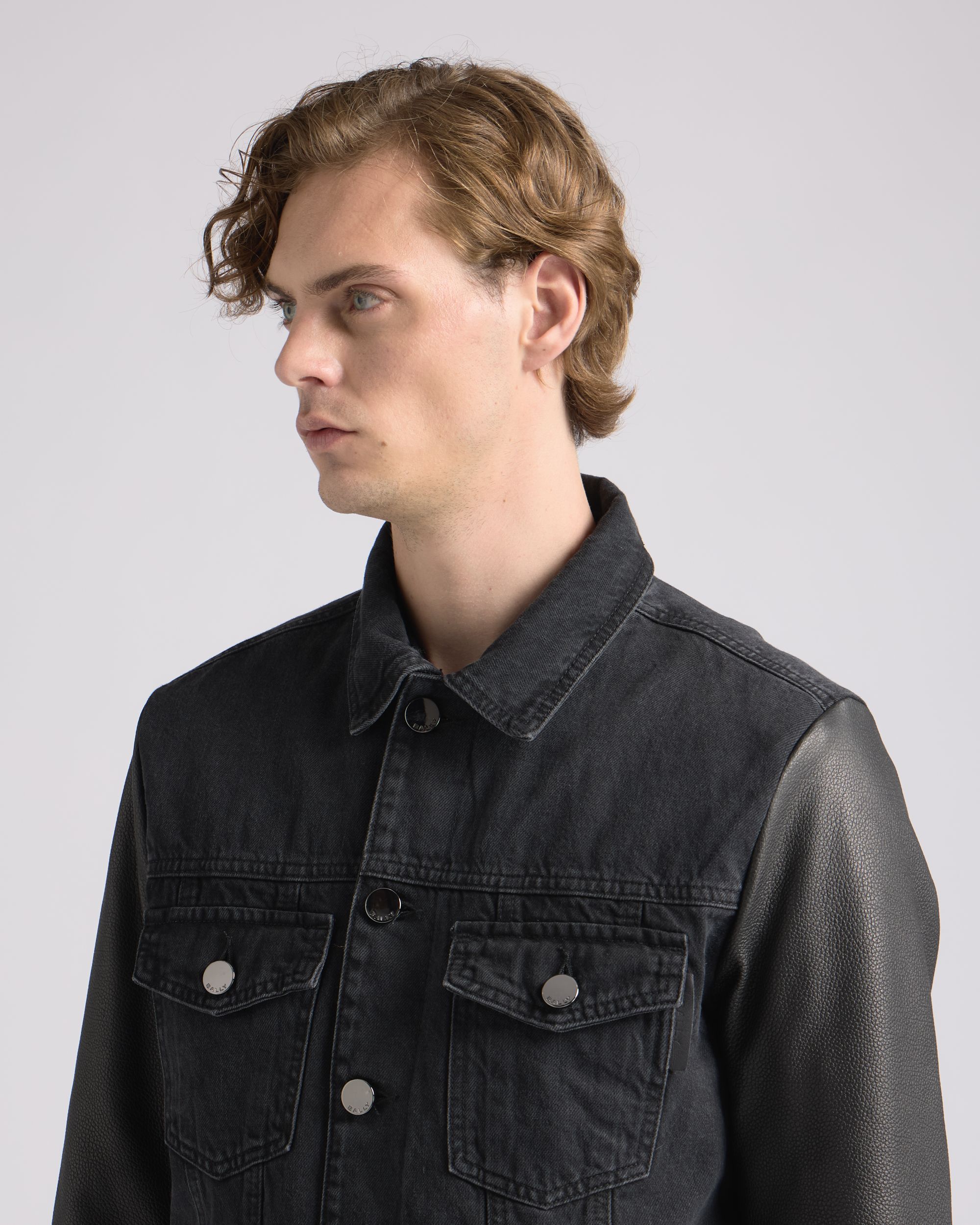 Bally Global - Trucker Jacket in Dark Grey Cotton - Grey
