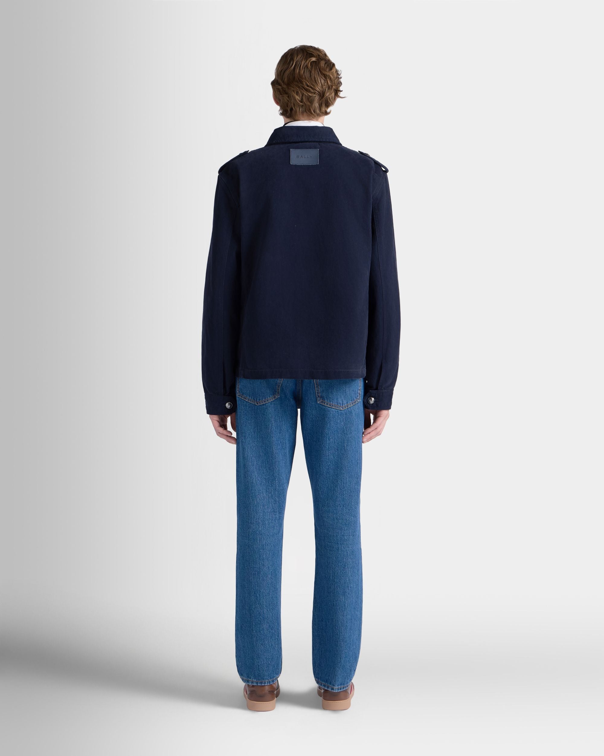 Bally Global - Overshirt in a Navy Blue Cotton Blend - Blue
