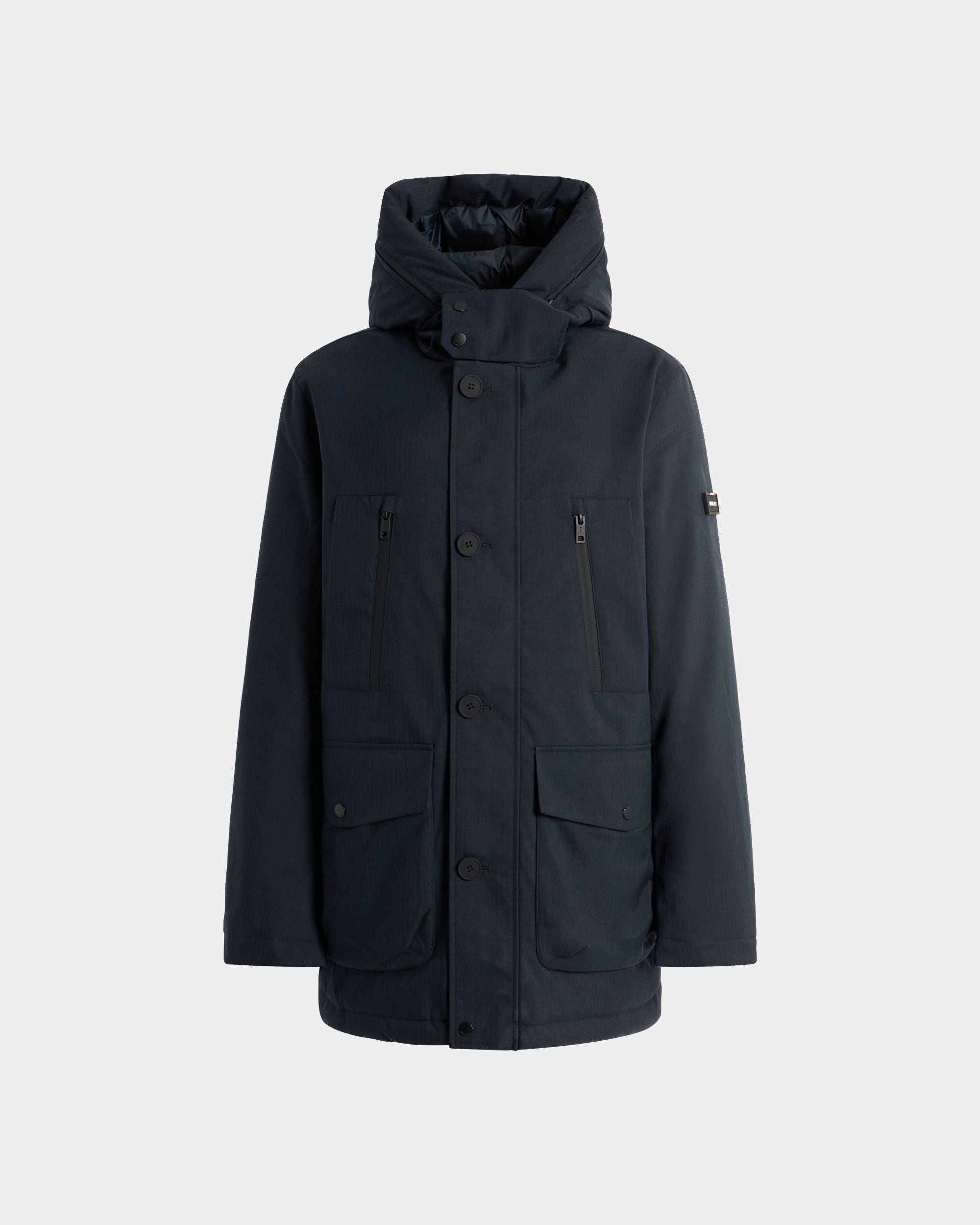Bally Global - Medium Length Parka in Navy Blue Polyester - Blue