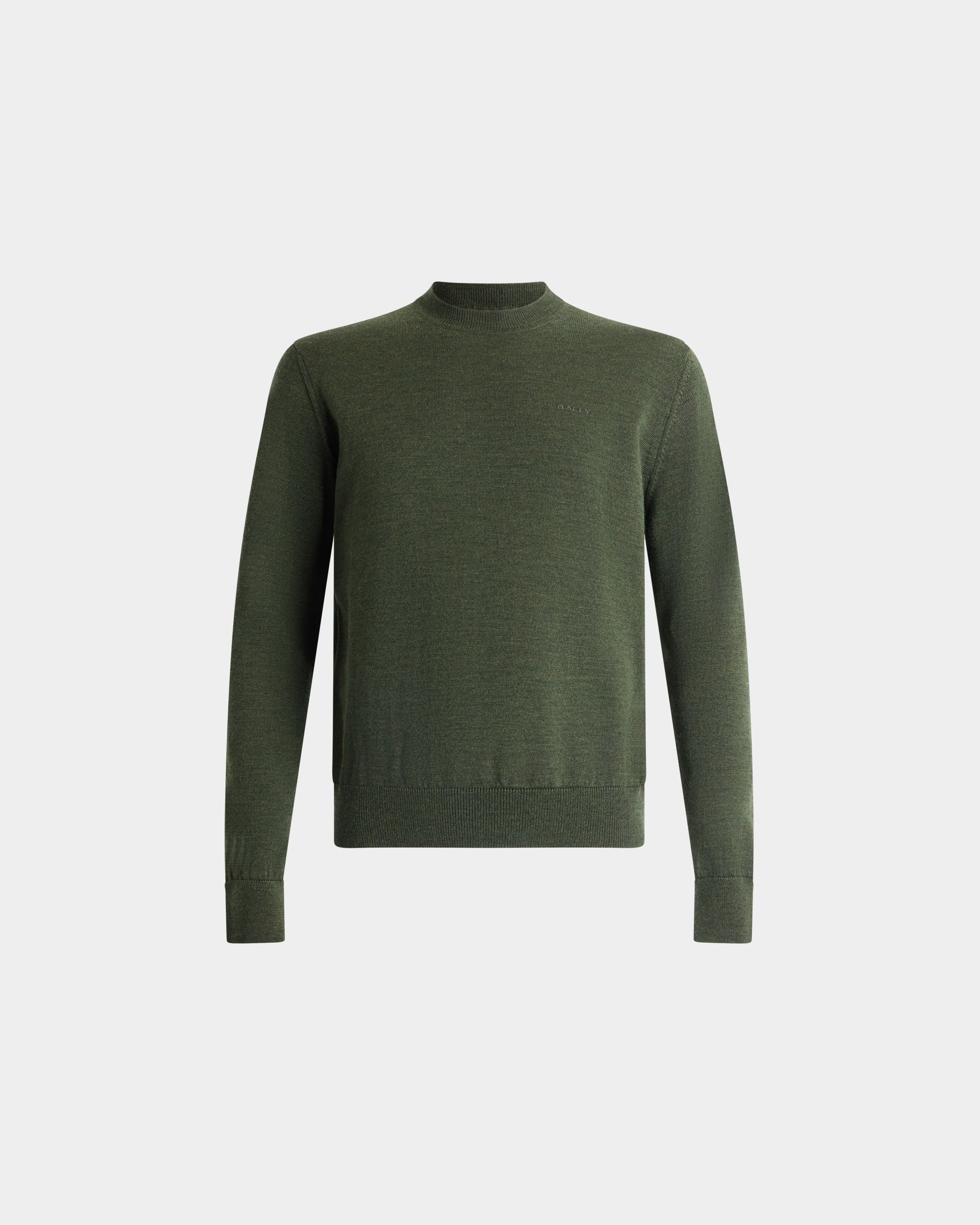 Bally Global - Crewneck Sweater in Military Green Wool - Green