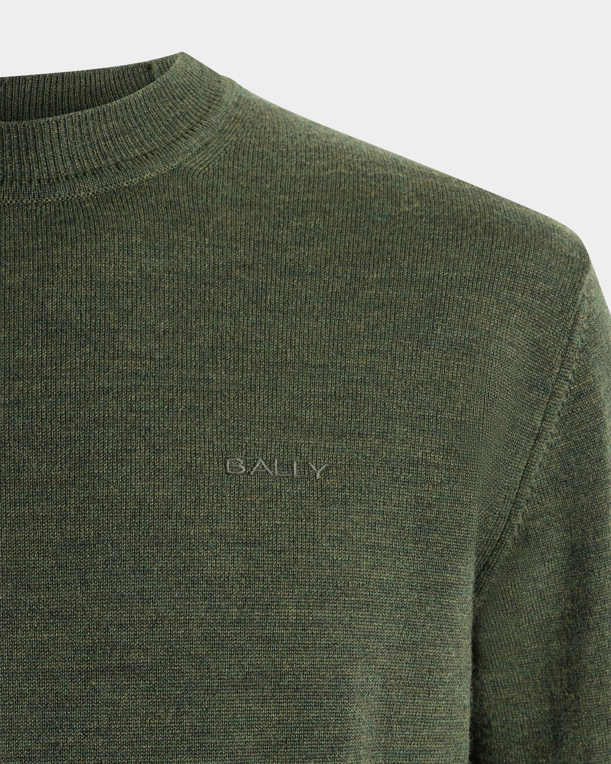 Bally Global - Crewneck Sweater in Military Green Wool - Green