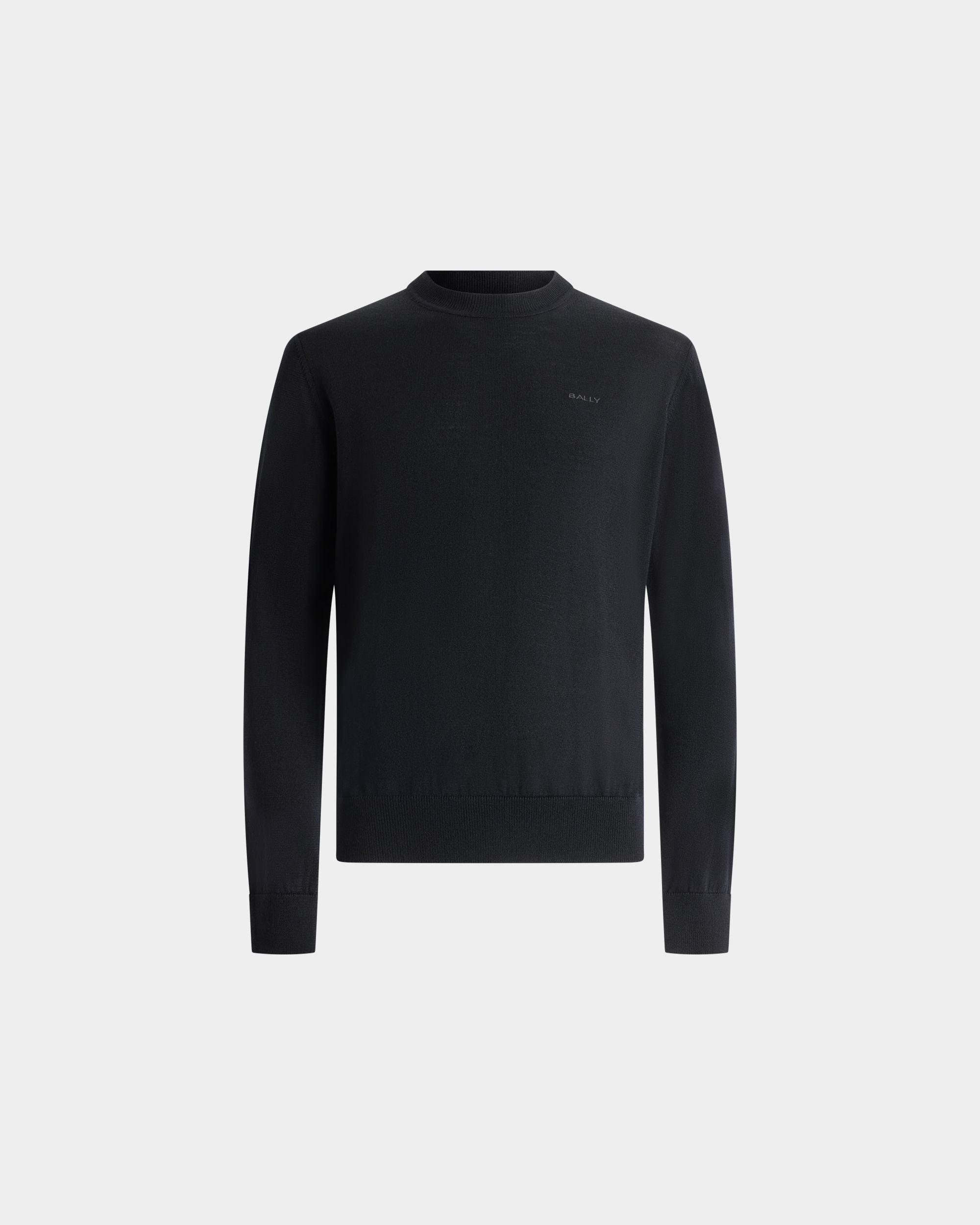 Bally Global - Crewneck Sweater in Black Wool - Black