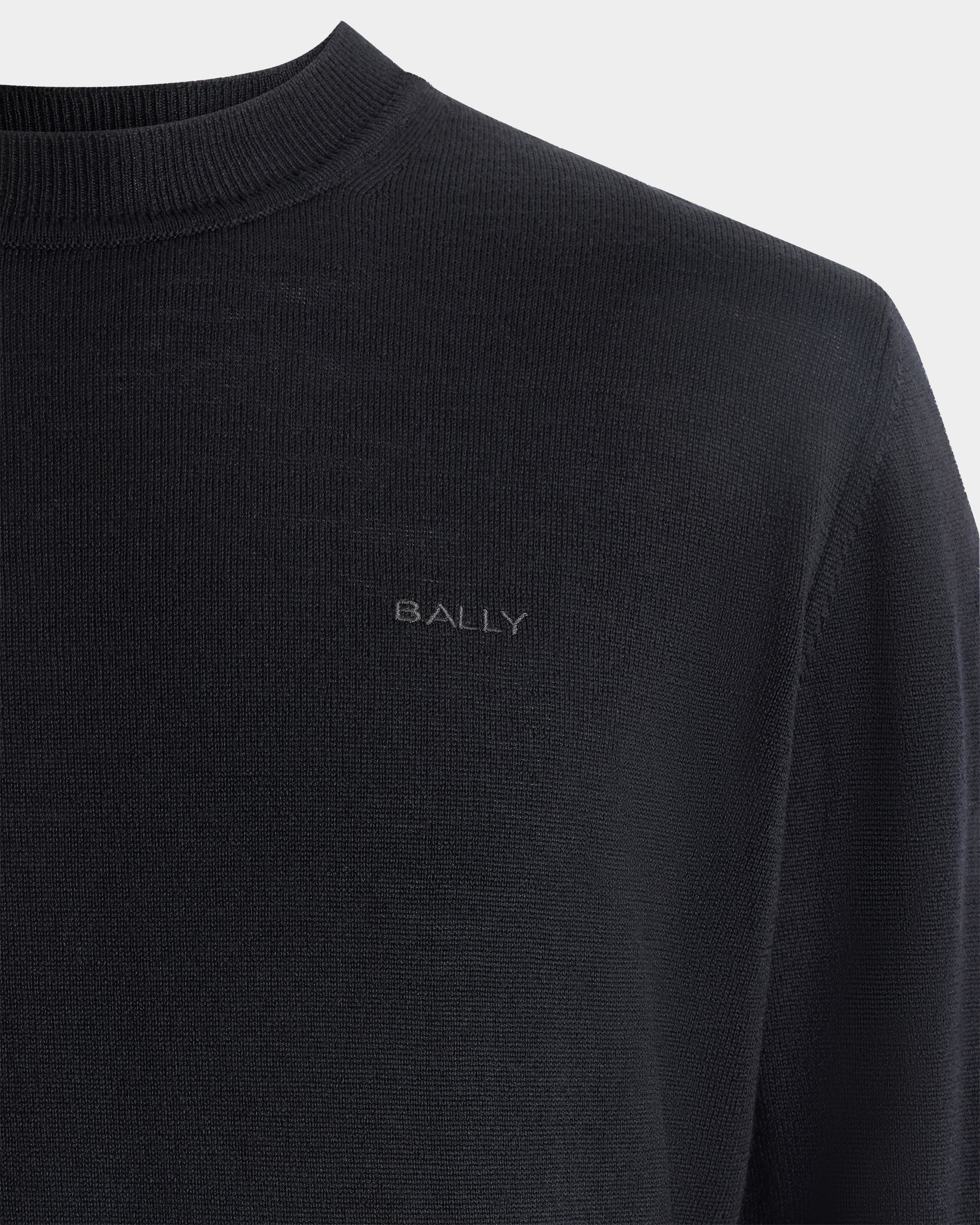 Bally Global - Crewneck Sweater in Black Wool - Black