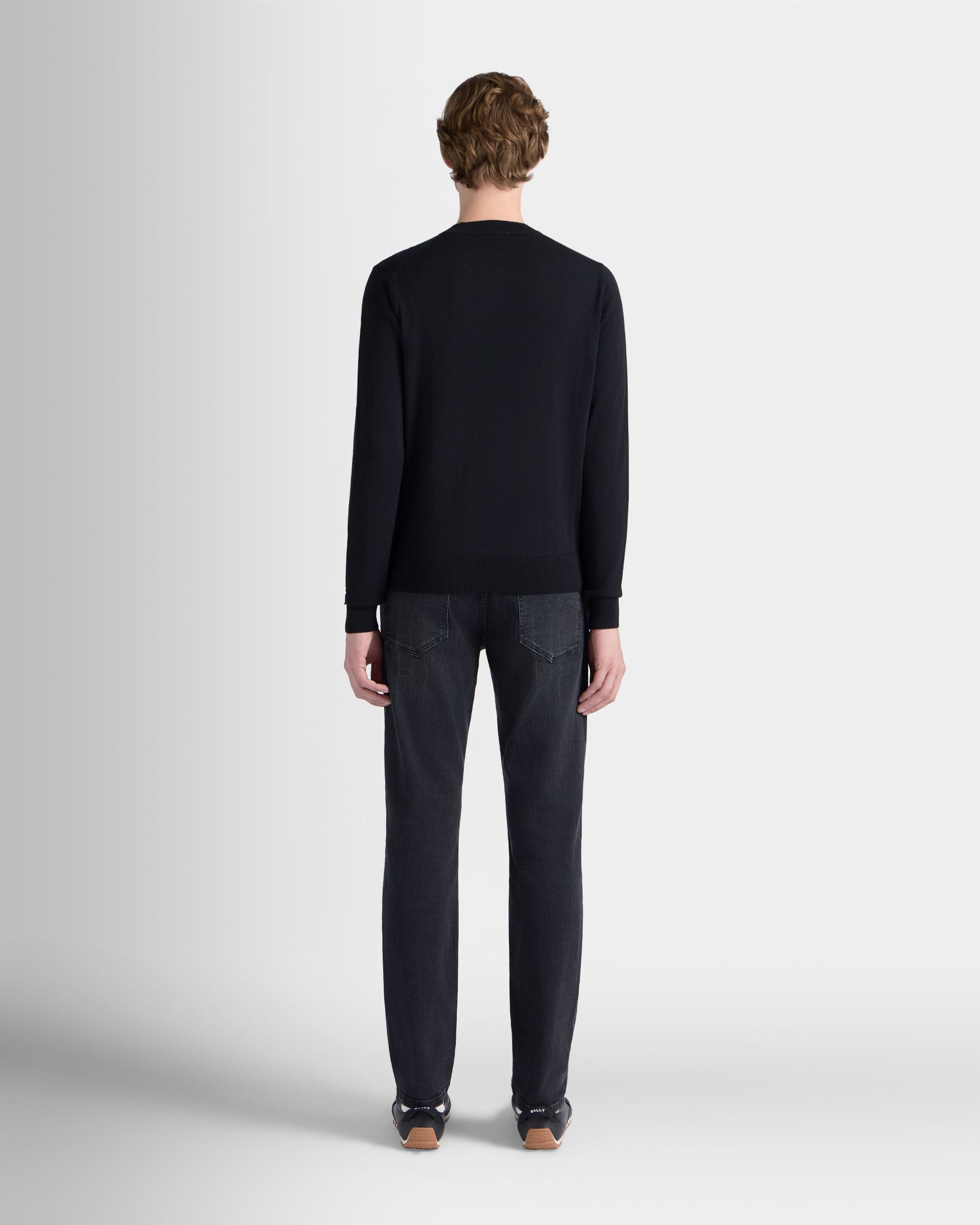 Bally Global - Crewneck Sweater in Black Wool - Black
