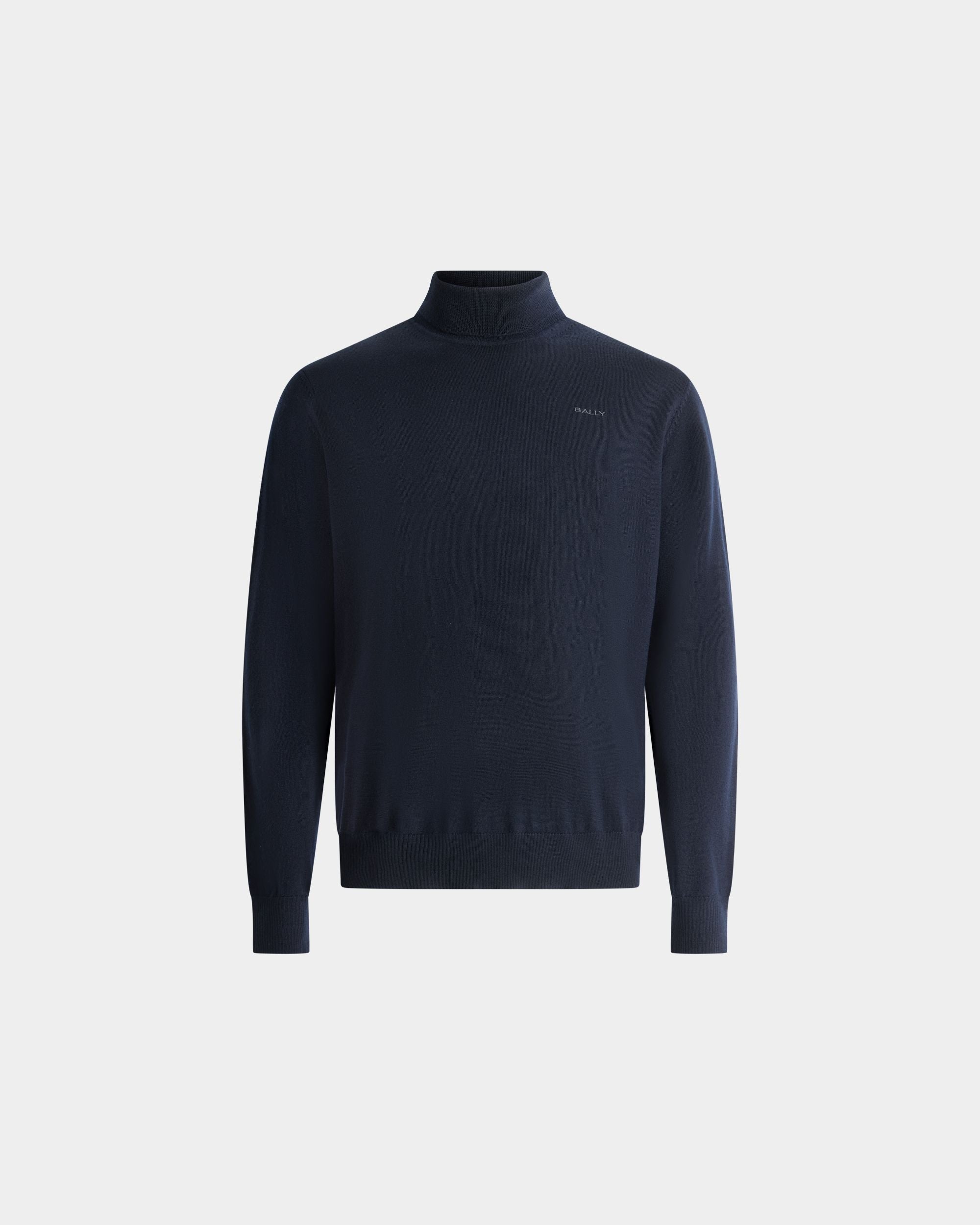 Bally Global - Turtleneck in Navy Blue Wool - Blue