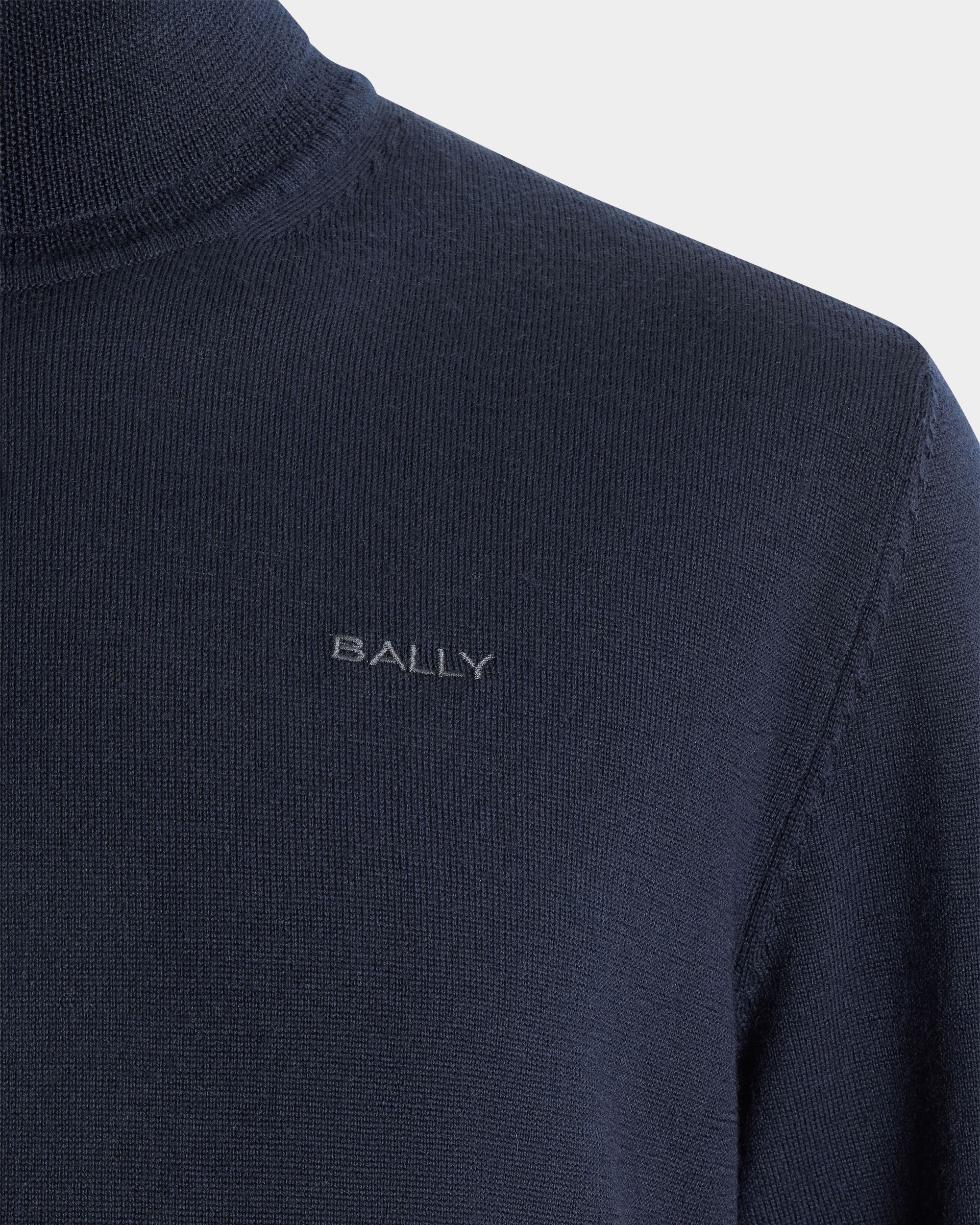 Bally Global - Turtleneck in Navy Blue Wool - Blue