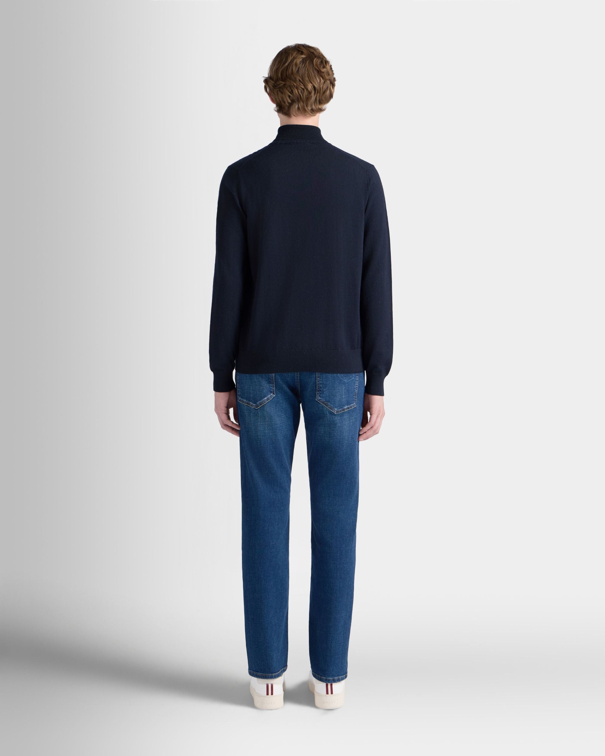 Bally Global - Turtleneck in Navy Blue Wool - Blue