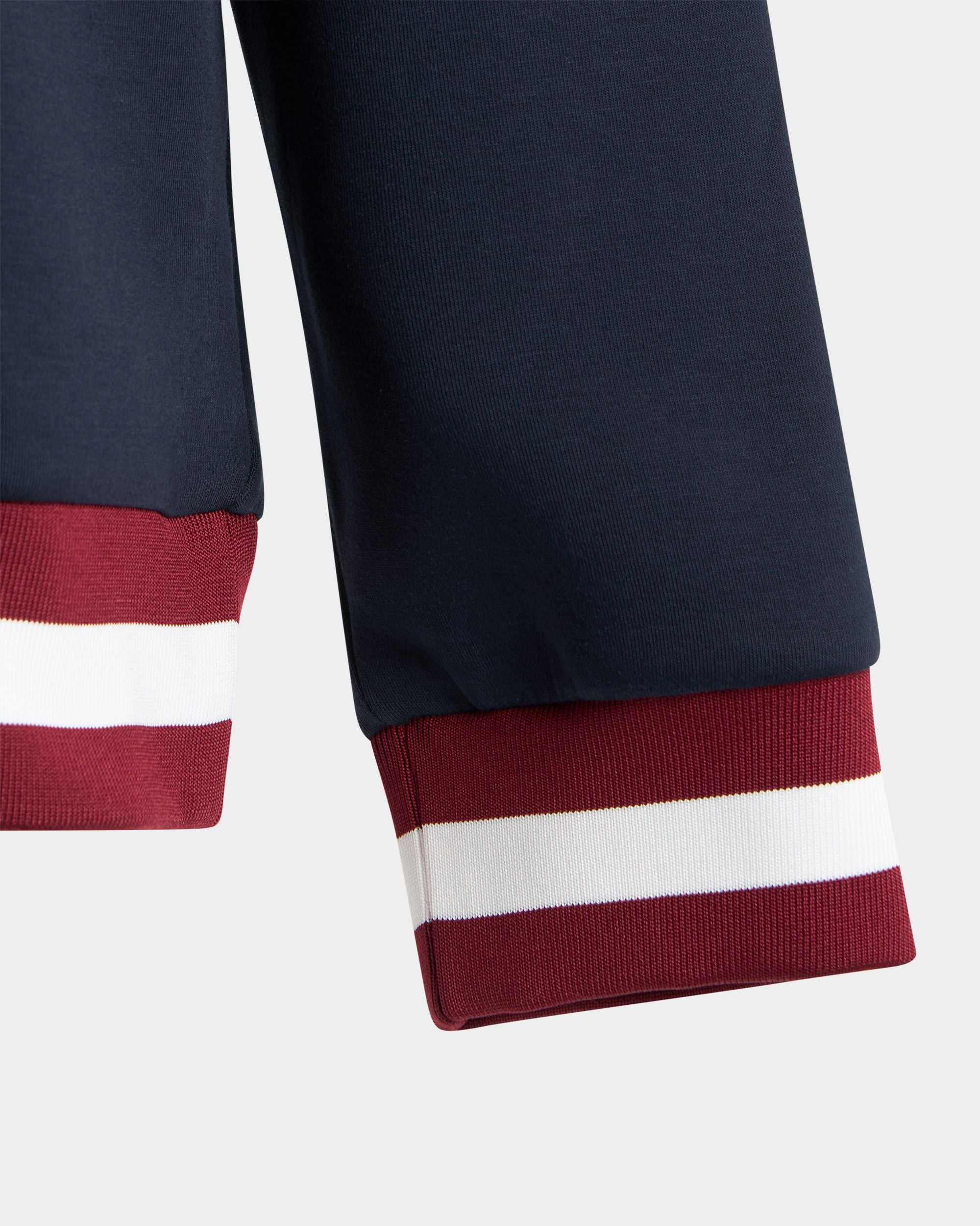 Bally Global - Crewneck Sweatshirt in Navy Blue Cotton Interlock - Blue