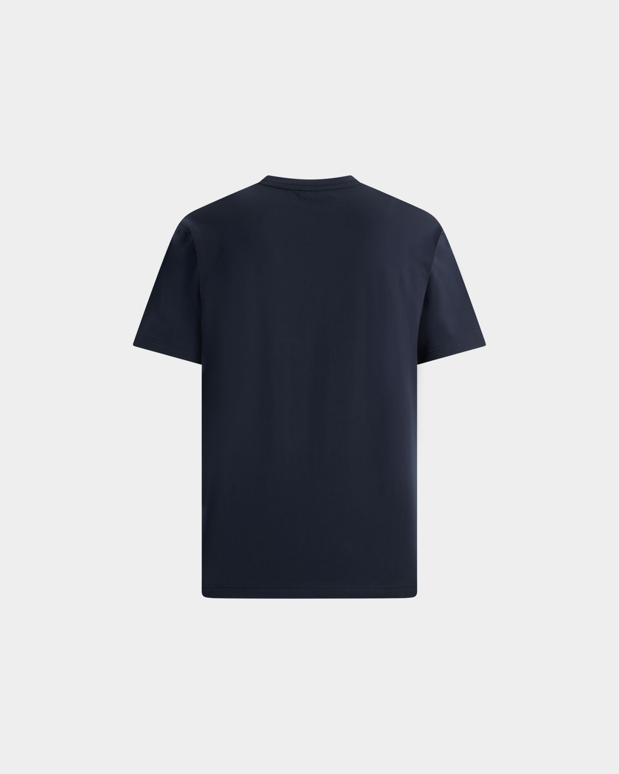 Bally Global - T-Shirt in Navy Blue Cotton Interlock - Blue