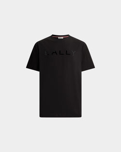 T-Shirt in Black Cotton Interlock