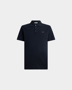 Polo Shirt in Navy Blue Cotton