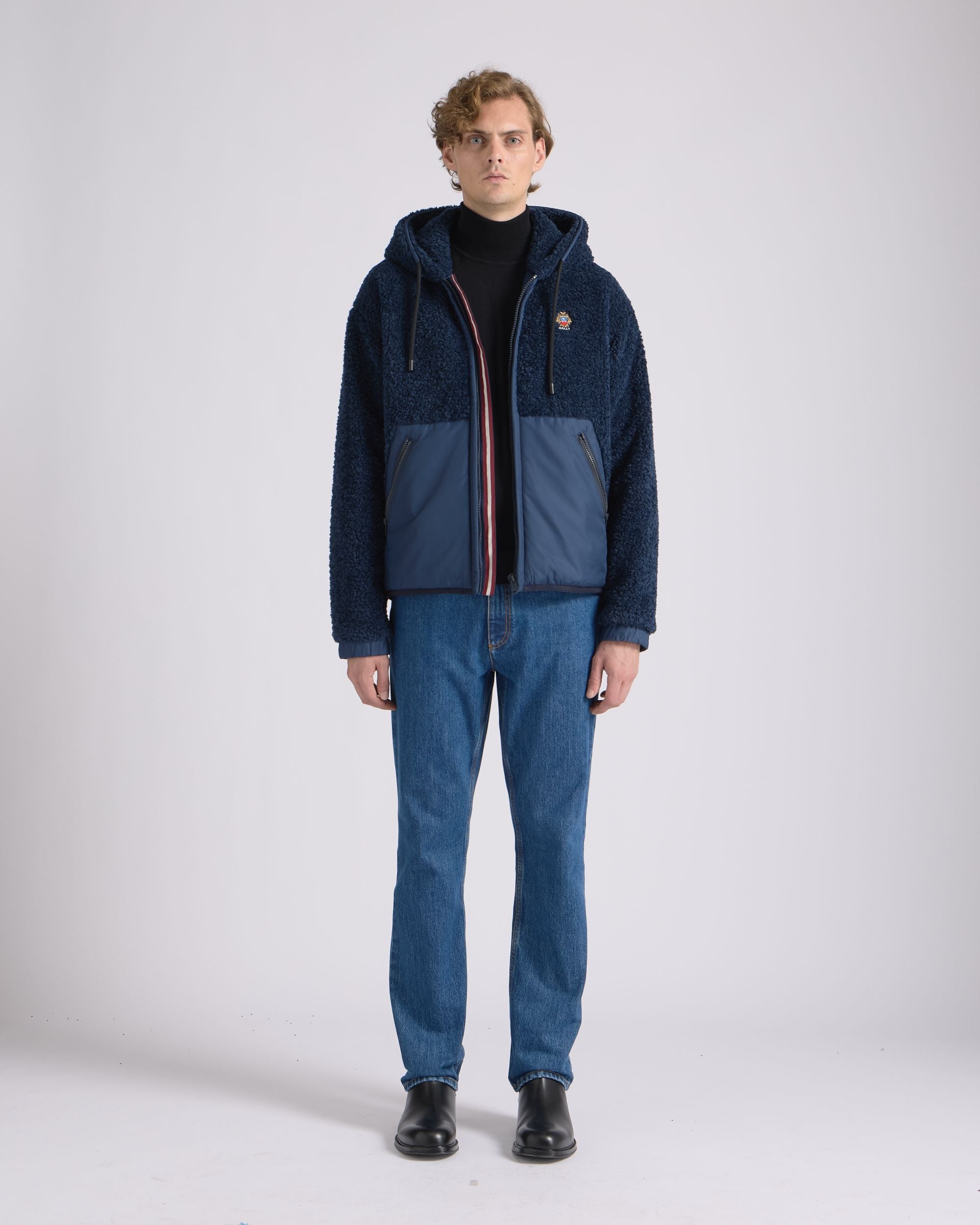 Bally Global - Fleece Jacket in Navy Blue Polyester - Blue