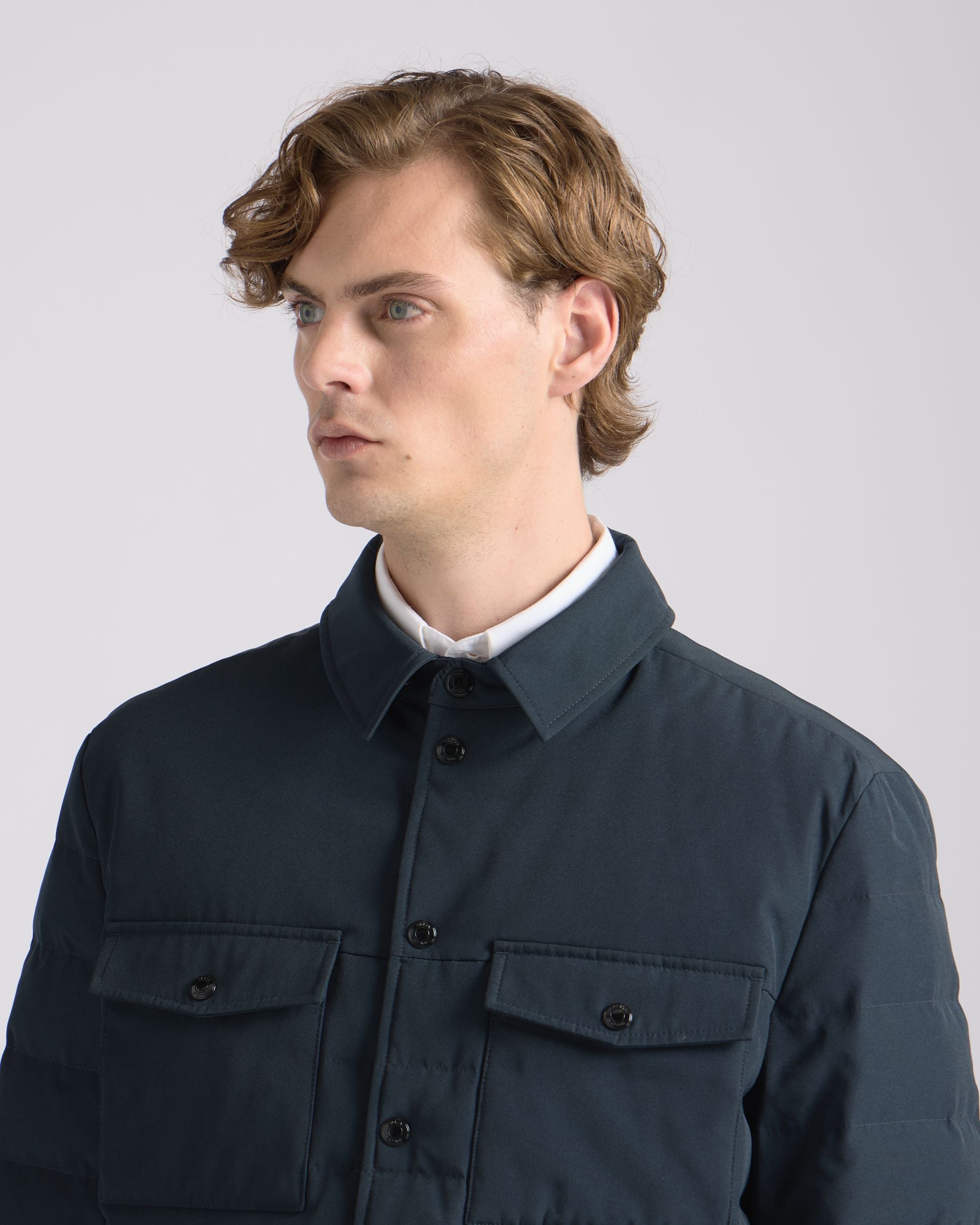 Bally Global - Sobrecamisa De Mezcla De Algodón Y Poliéster Navy Blue - Azul