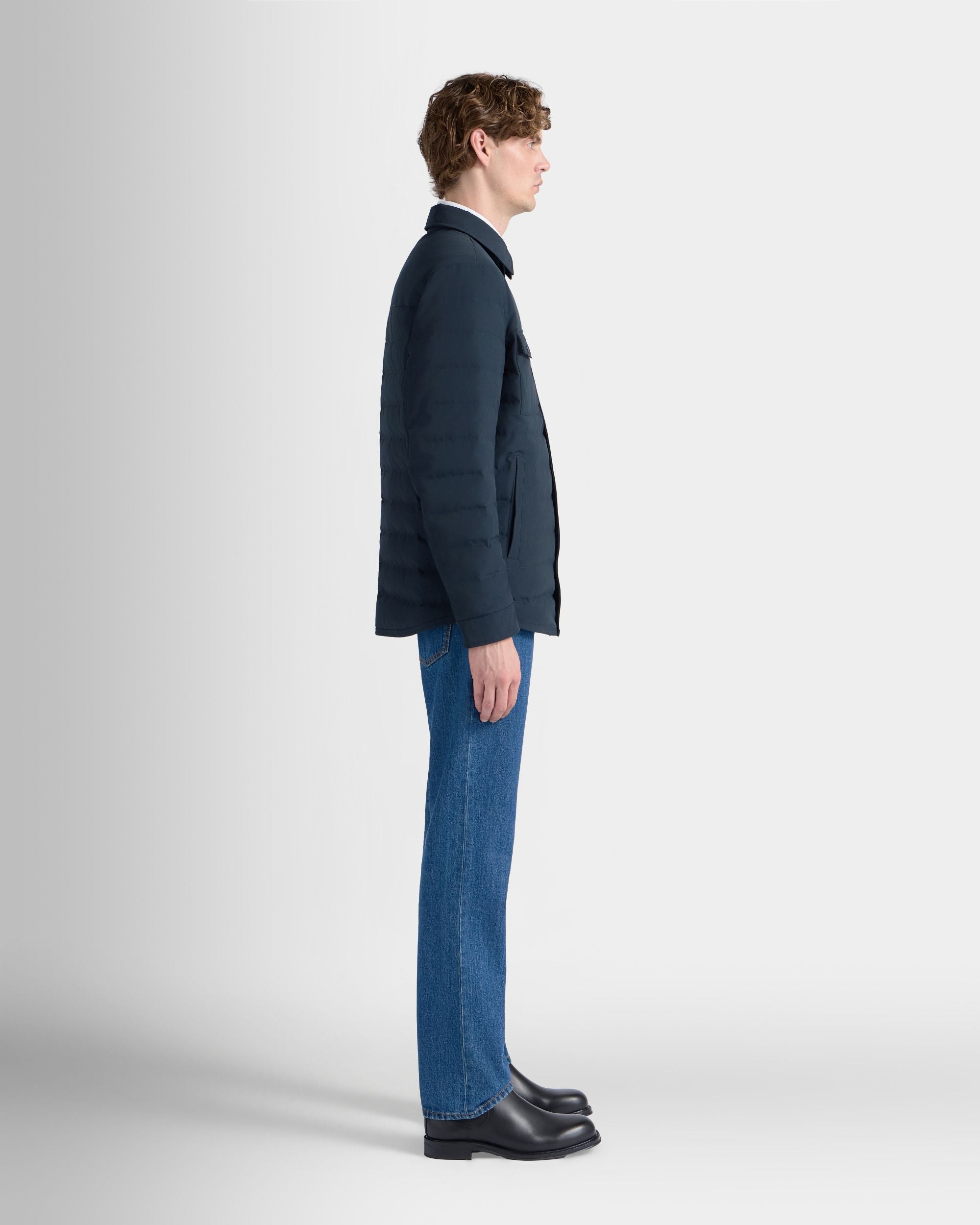 Bally Global - Overshirt in Navy Blue Cotton-Polyester Fabric - Blue