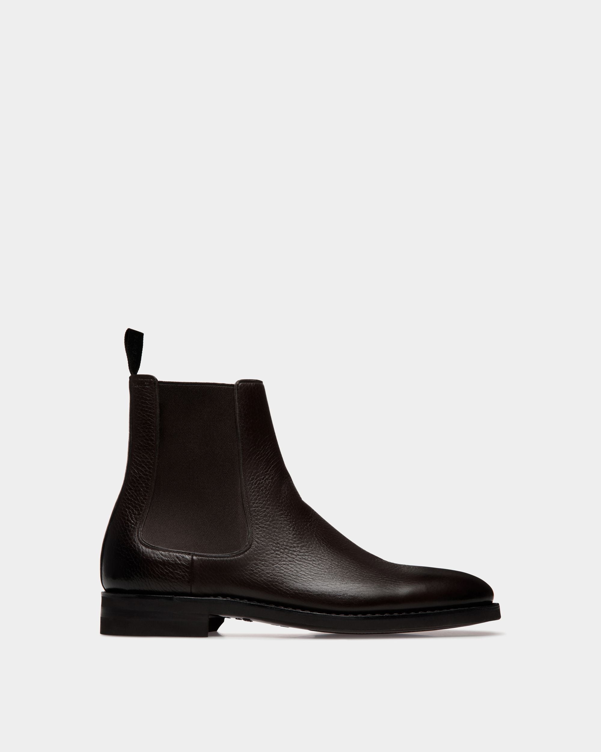 Bally Global - Bottine Scribe Un En Cuir De Cerf Ebano - Marron
