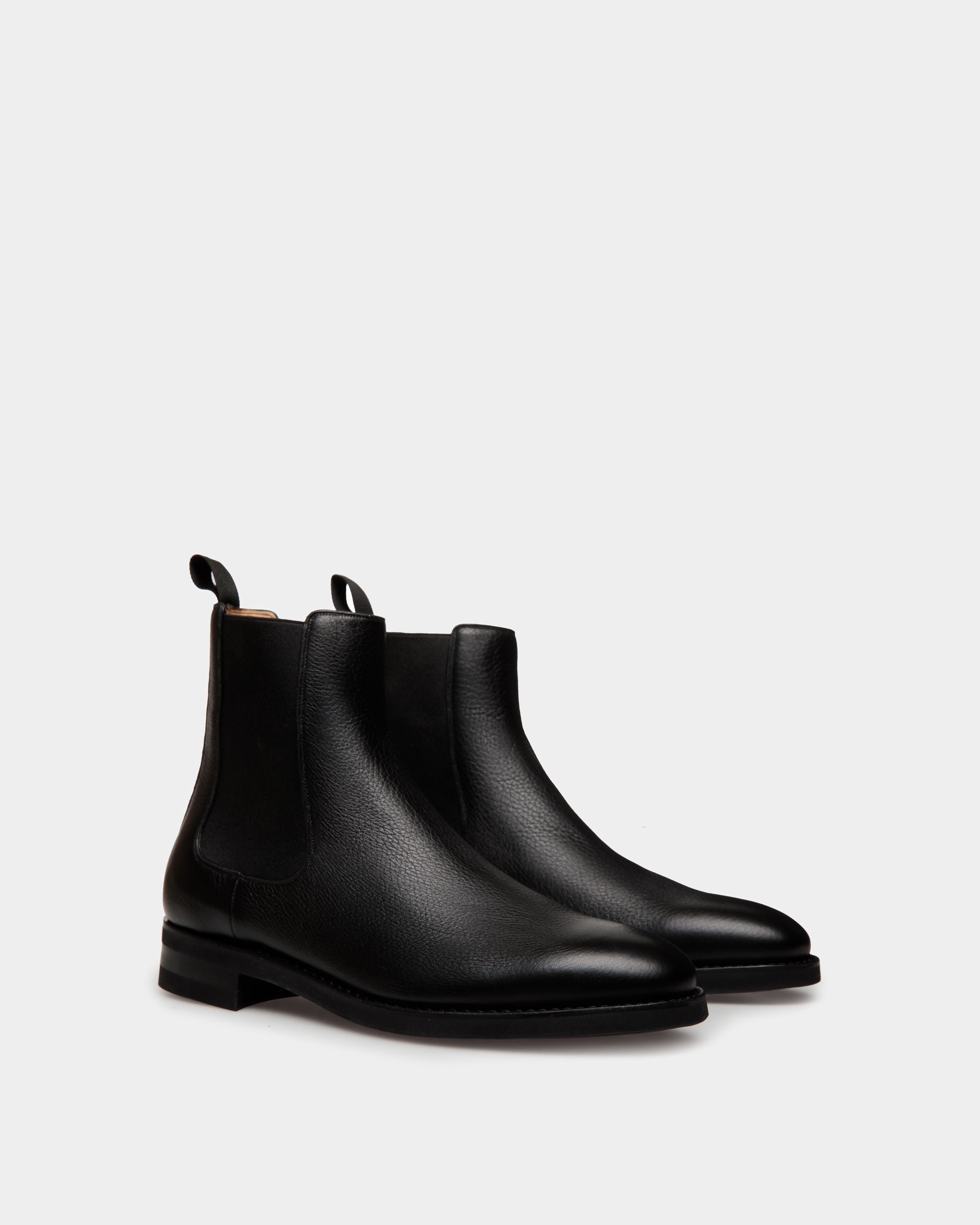 Bally Global - Bottine Scribe Un En Cuir De Cerf Noir - Noir
