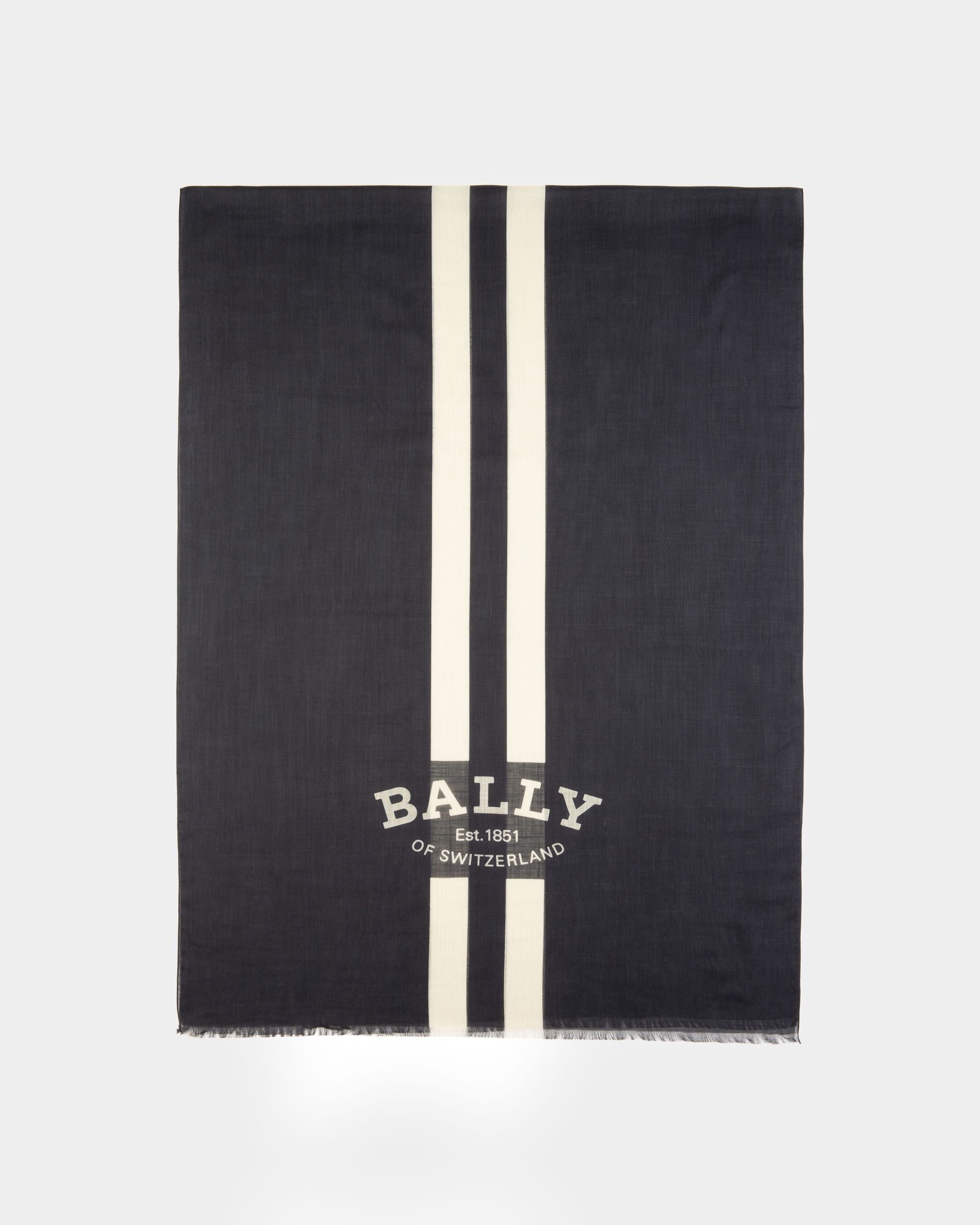 Bally Global - Cotton Scarf In Navy - Blue