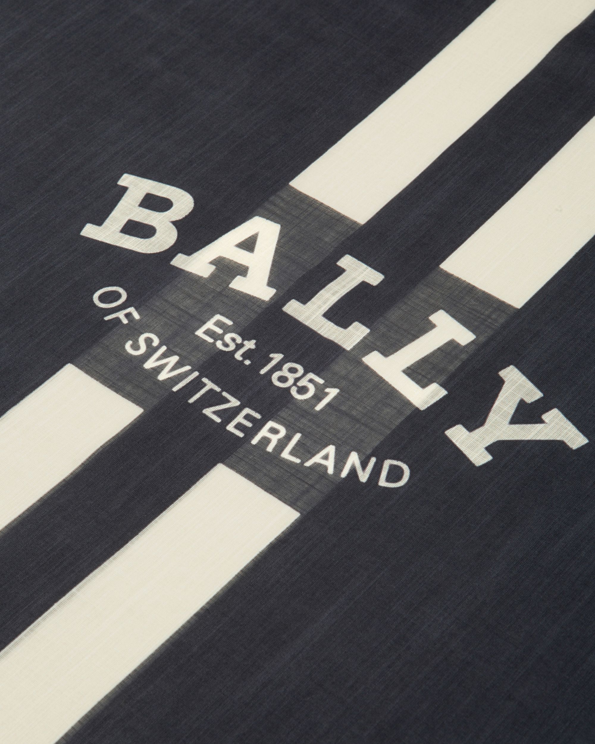 Bally Global - Cotton Scarf In Navy - Blue