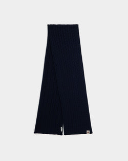 Scarf in Navy Blue Wool