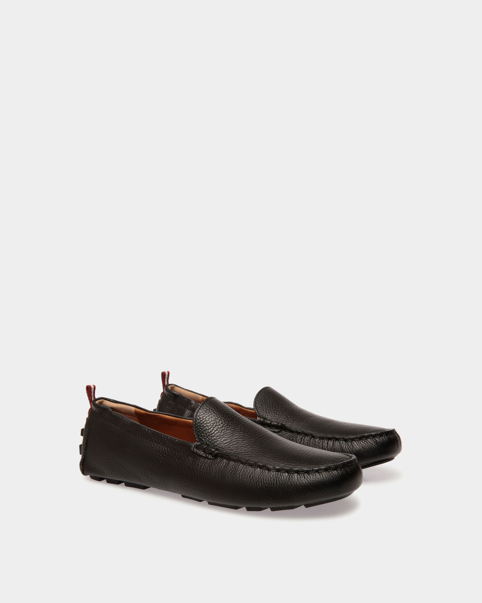 Bally Global - Zapato Driver Kerbs De Piel Granulada Negra - Negro