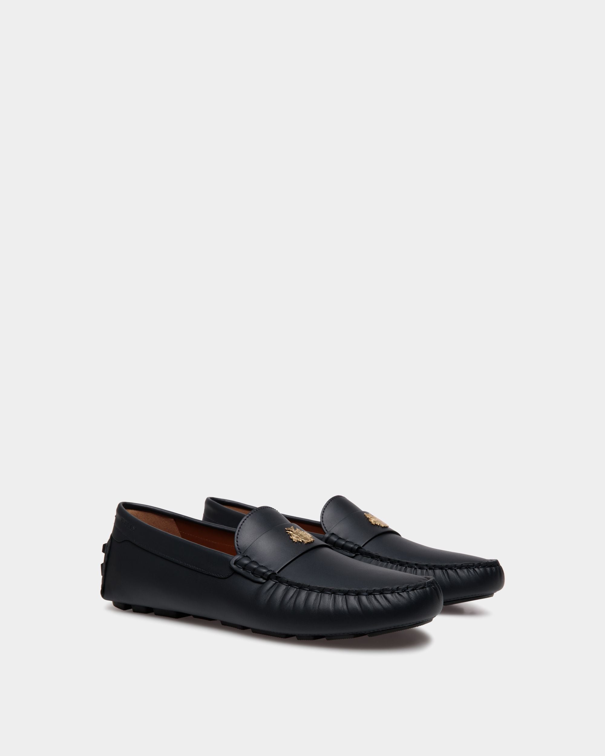 Bally Global - Kerbs Driver In Navy Blue Leather - Blue