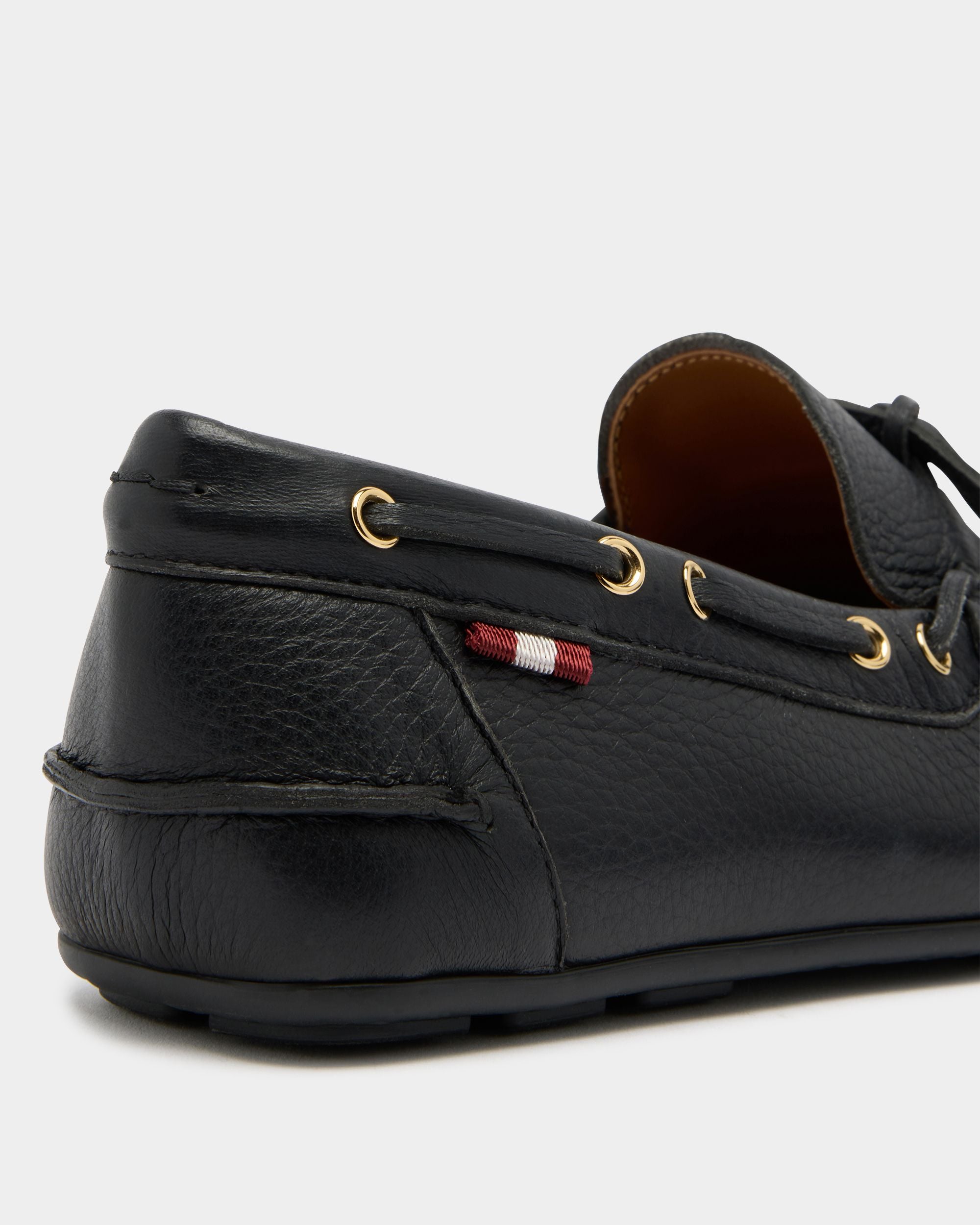 Bally Global - Clay Driver in Black Grained Leather - Black
