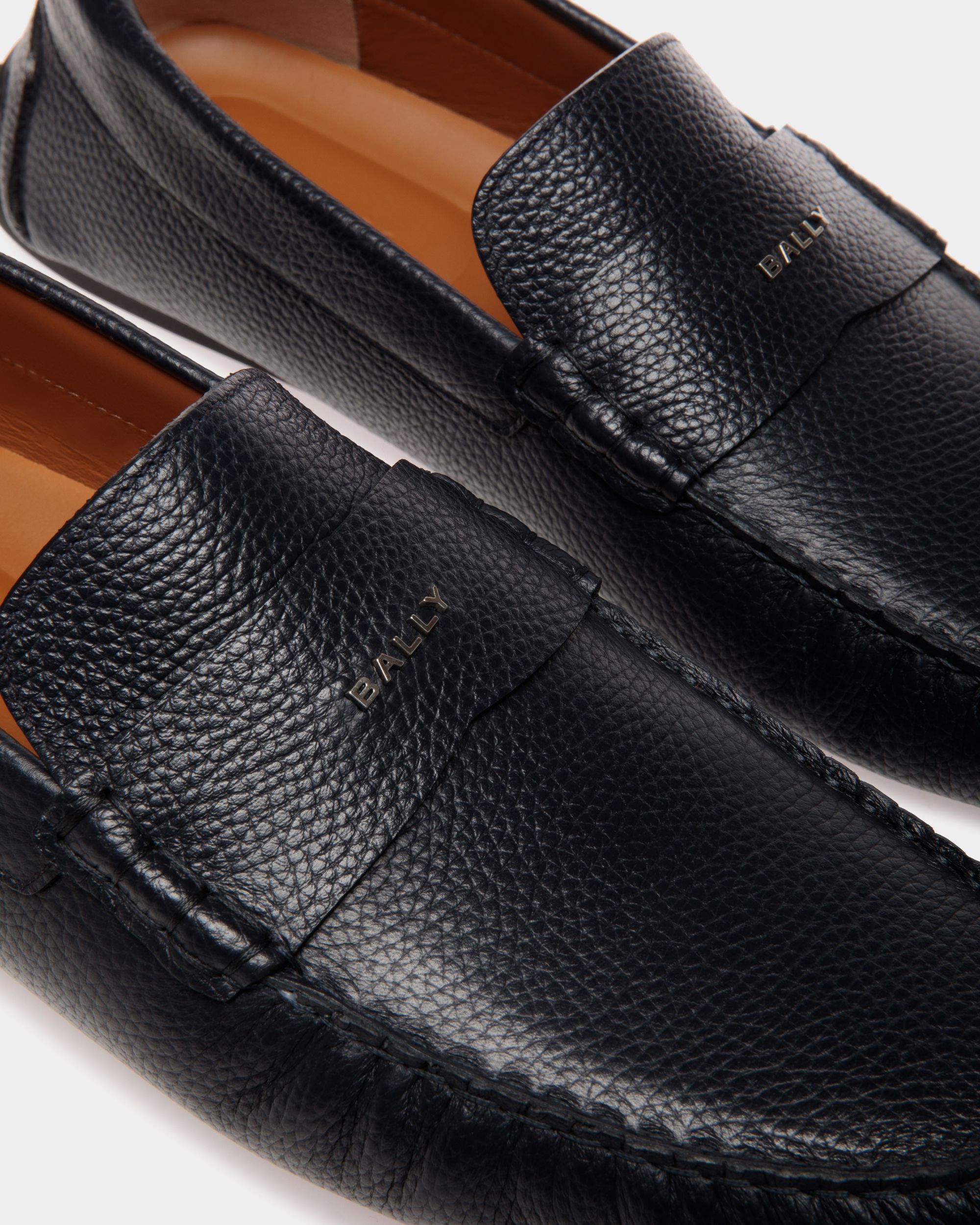 Bally Global - Pilot Driver in Navy Blue Leather - Blue