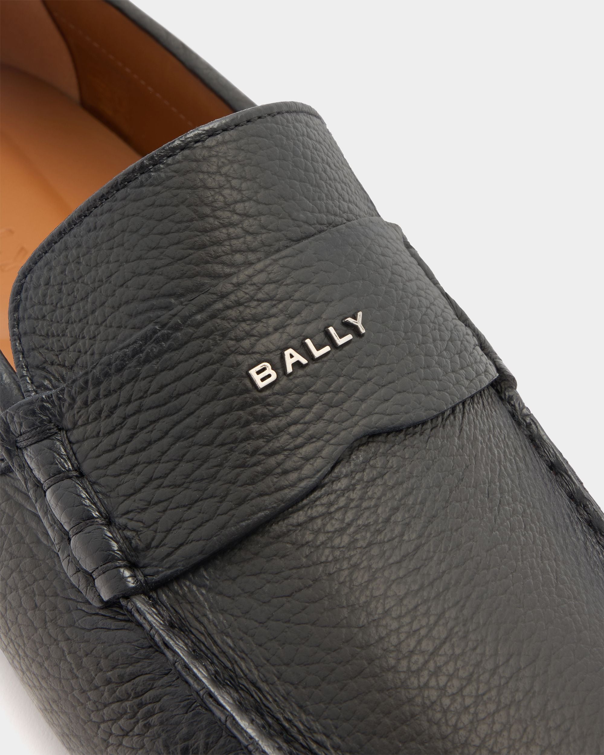Bally Global - Zapato Driver Pilot De Piel Granulada Negra - Negro
