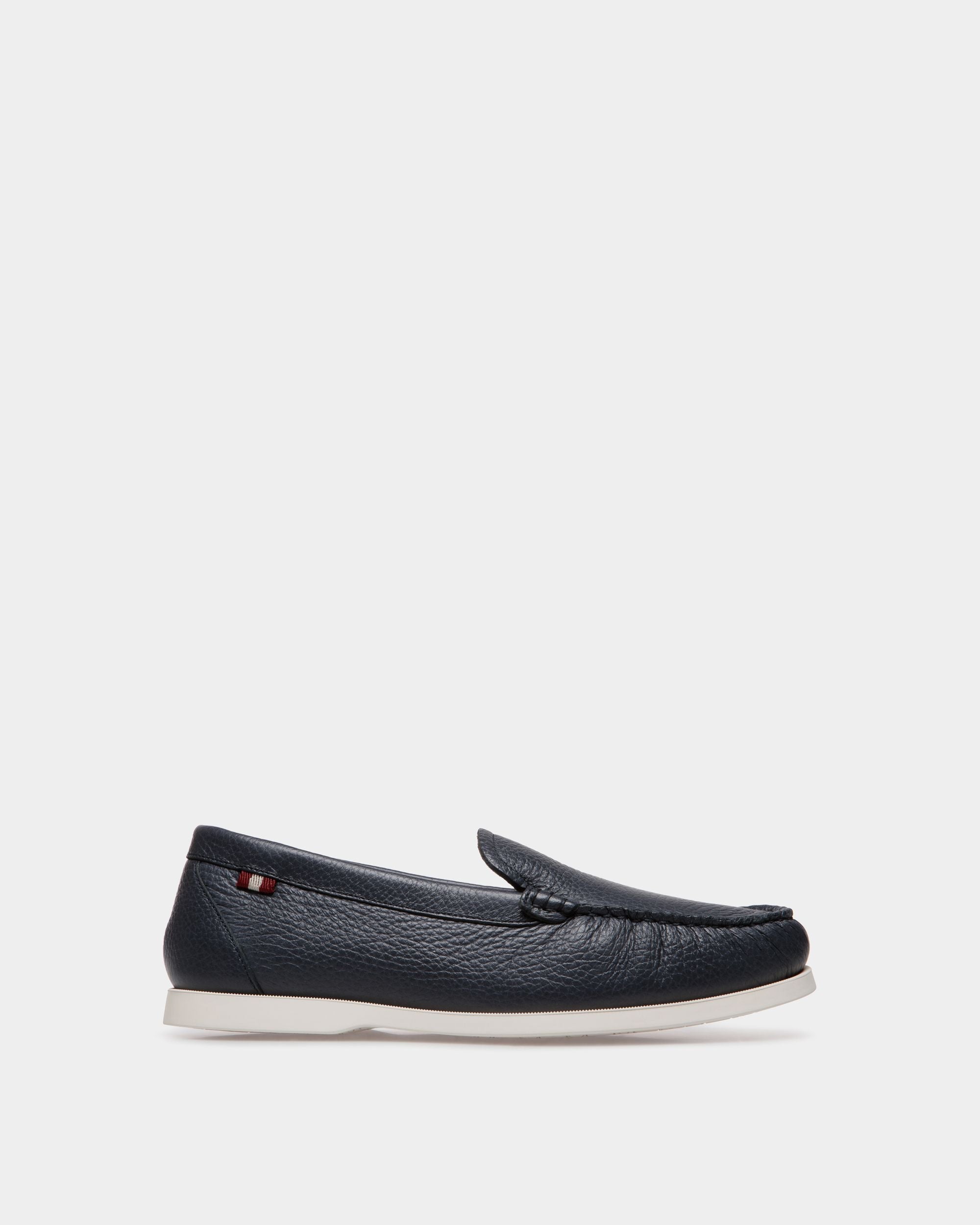Bally Global - Nelson Loafer In Navy Blue Deer Leather - Blue
