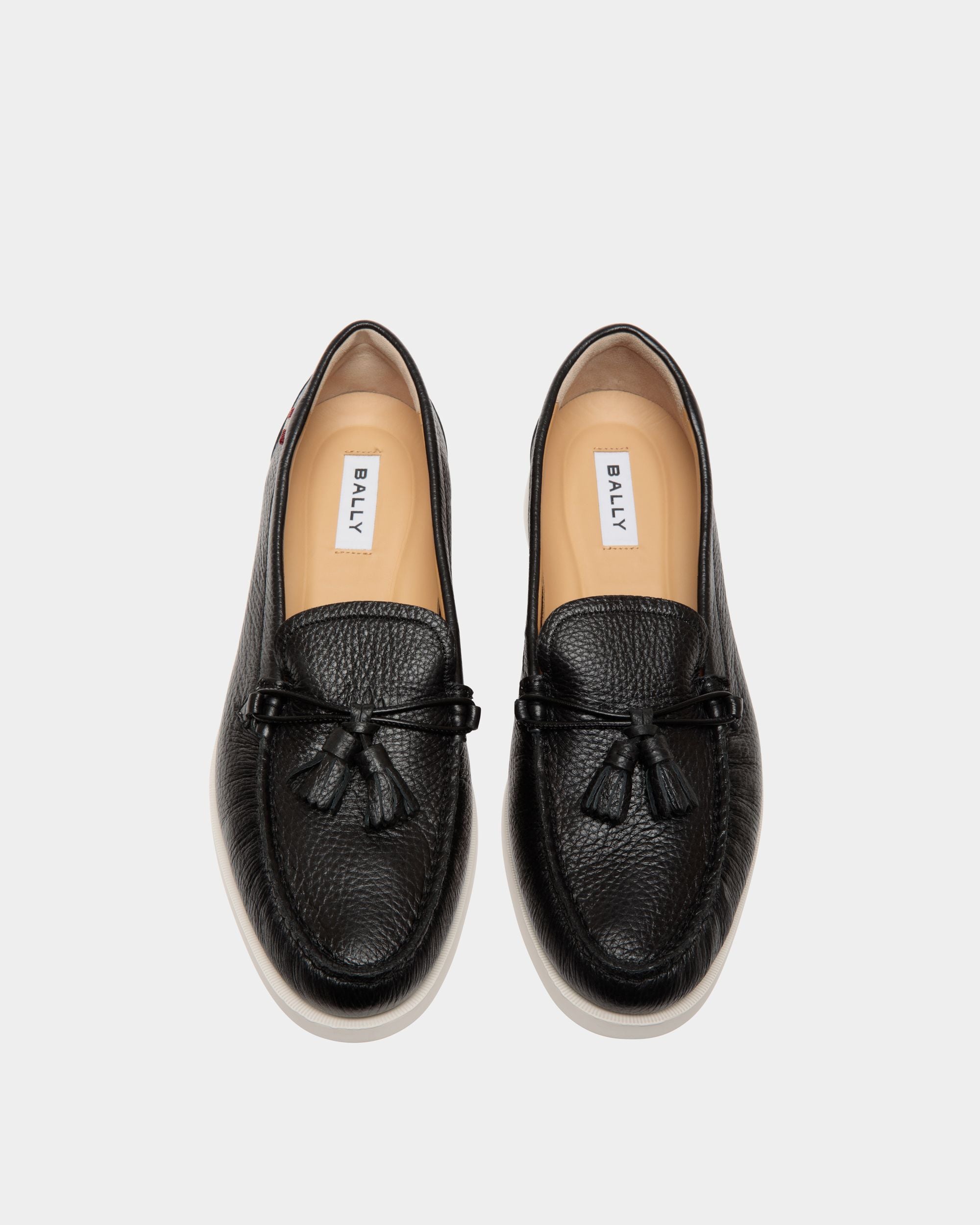 Bally Global - Mocasín Nelson De Piel Granulada Negra - Negro