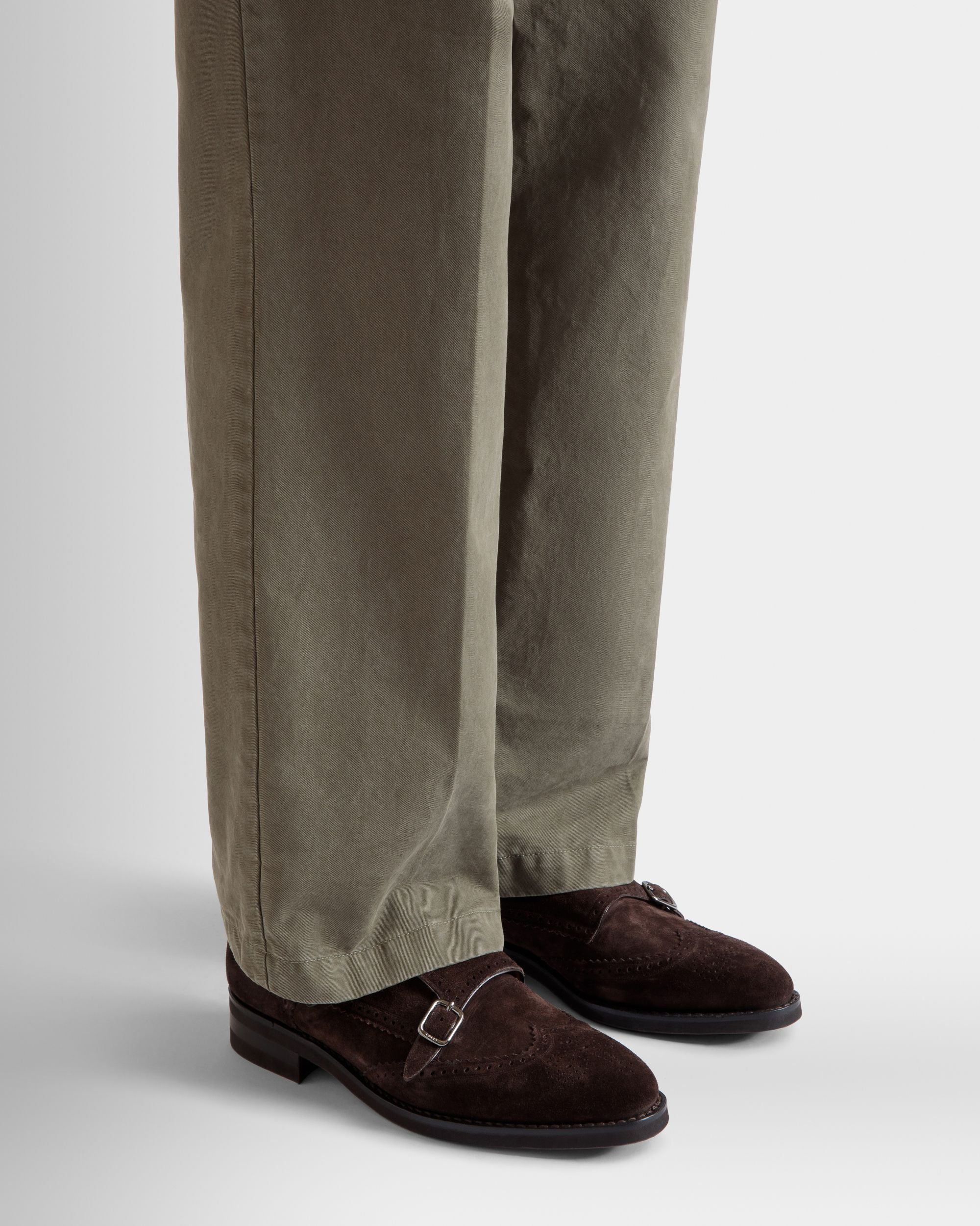 Bally Global - Chaussure Monkstrap Scribe Un En Daim Ebano - Marron