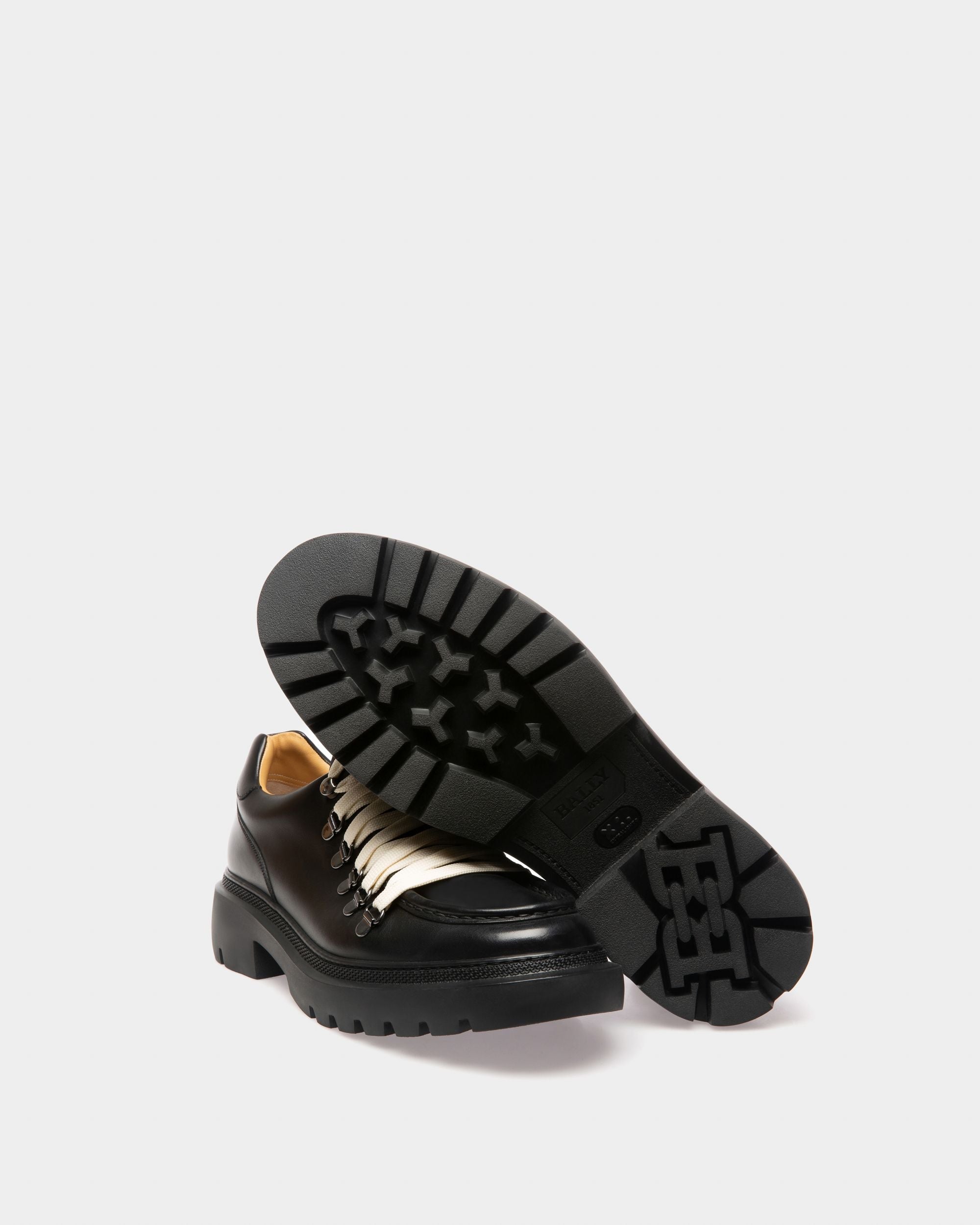 Bally Global - Varshal Leather Derbies In Black - Black