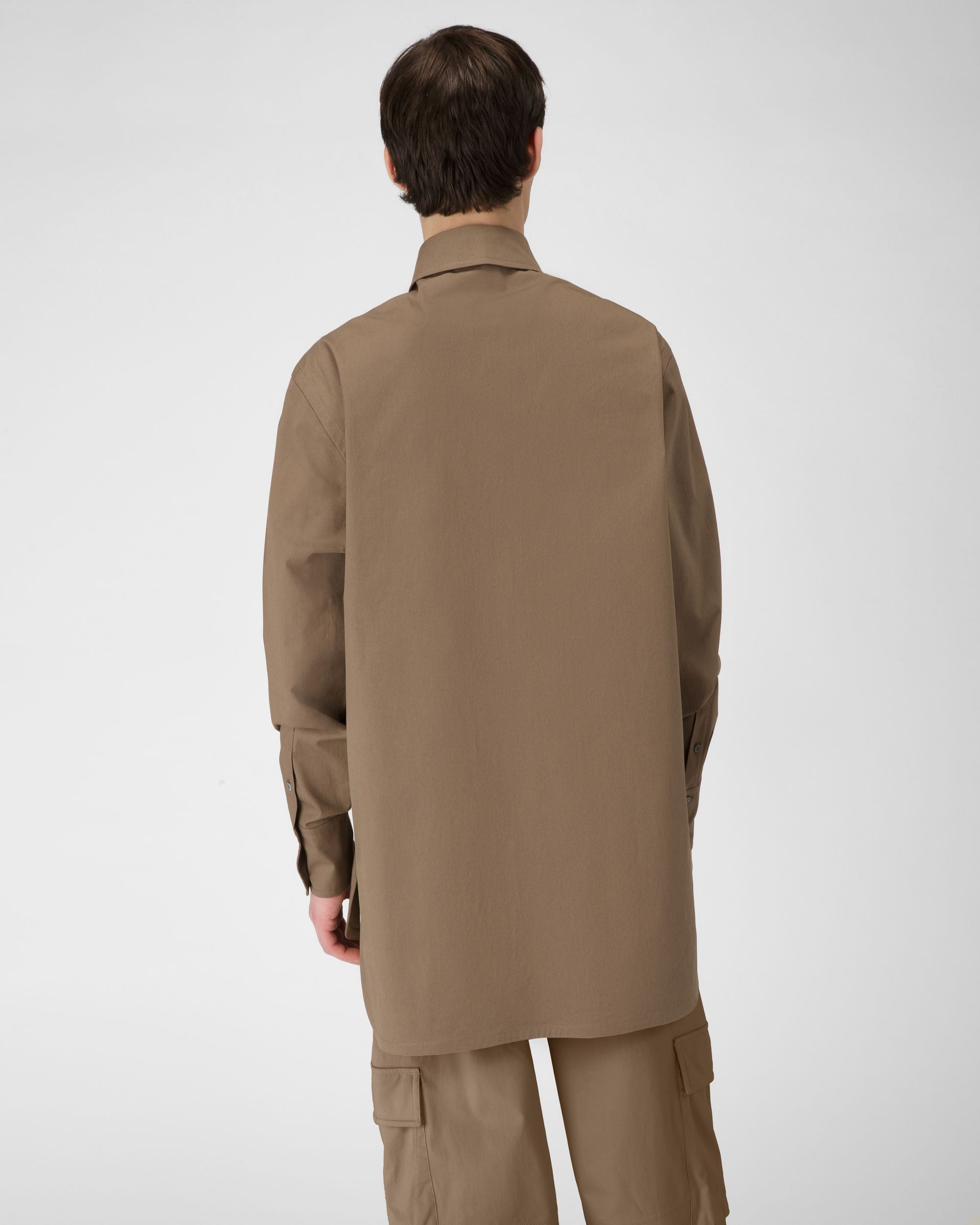 Bally Global - Stretch Cotton Shirt In Taupe - Beige