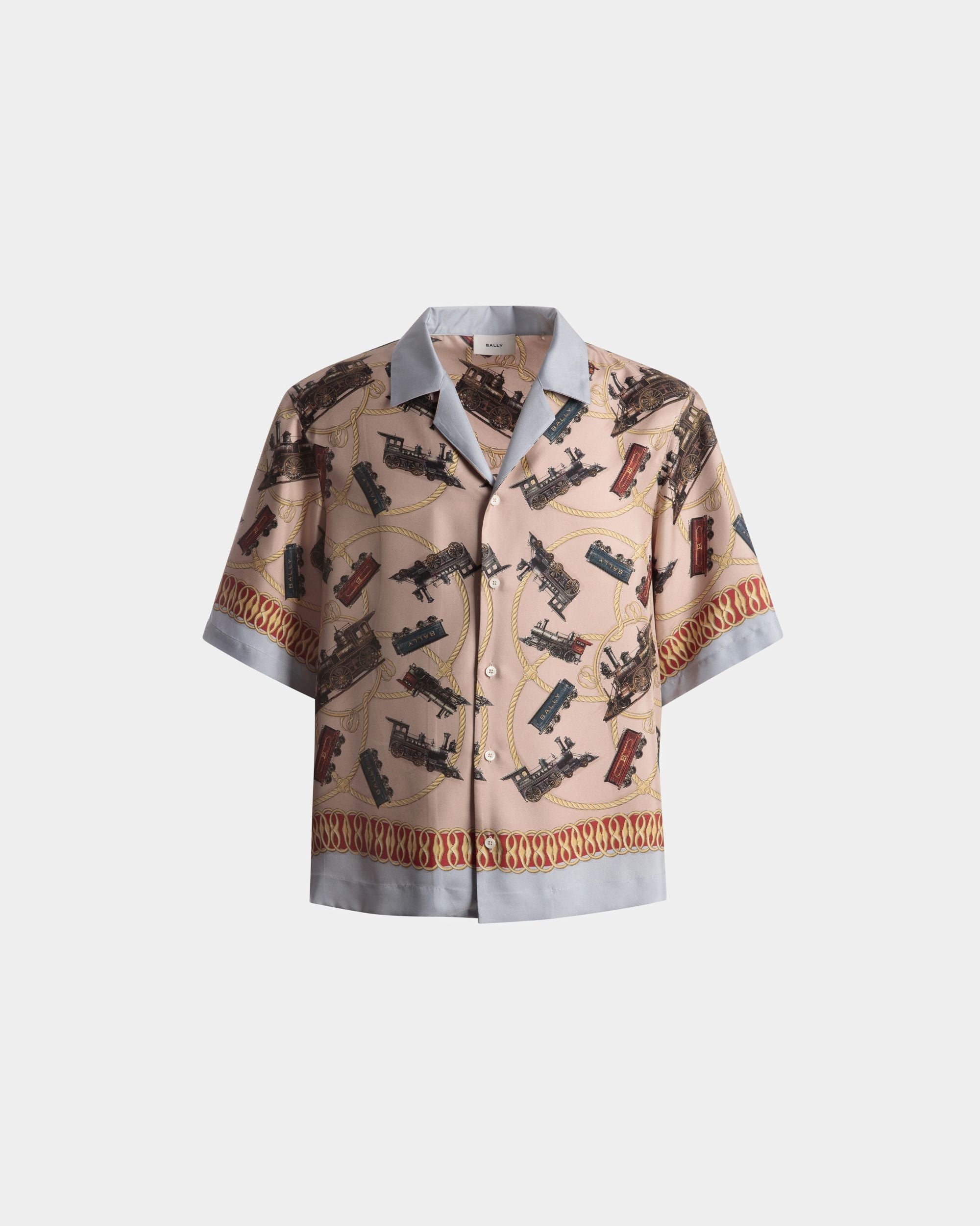 Bally Global - Camisa Estampada Train Con Cuello Campero De Seda Multicolor - Multicolor