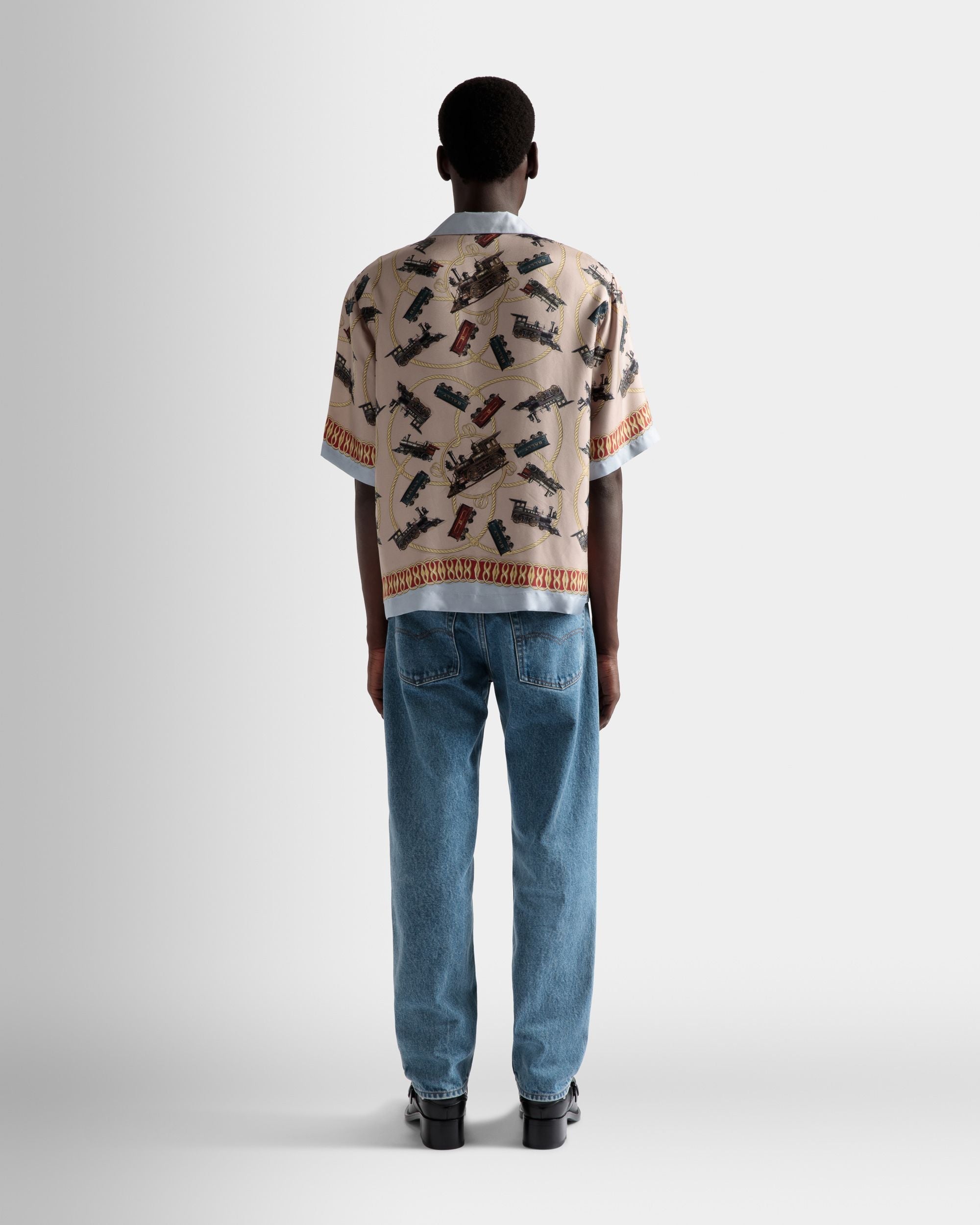 Bally Global - Camisa Estampada Train Con Cuello Campero De Seda Multicolor - Multicolor