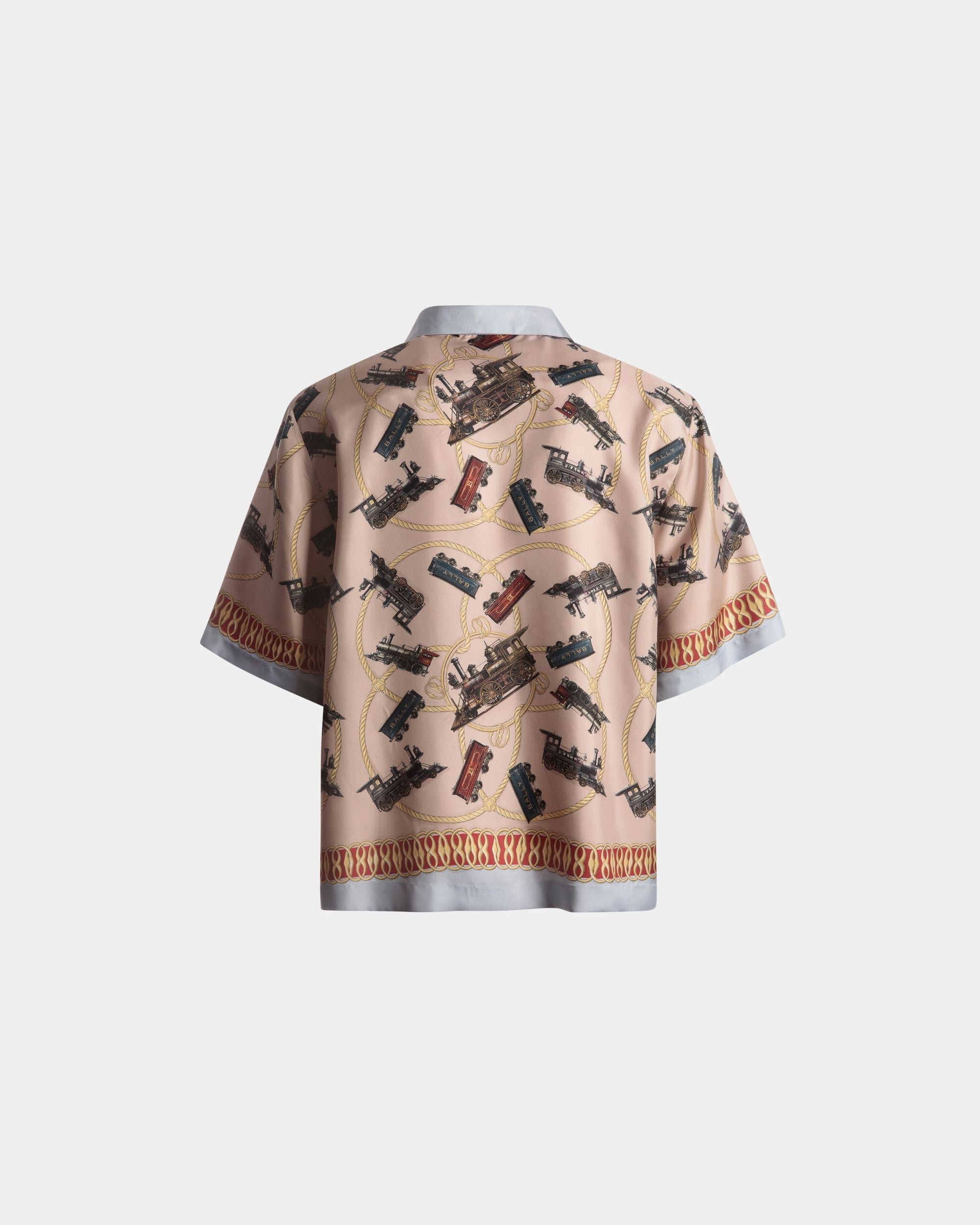 Bally Global - Camisa Estampada Train Con Cuello Campero De Seda Multicolor - Multicolor