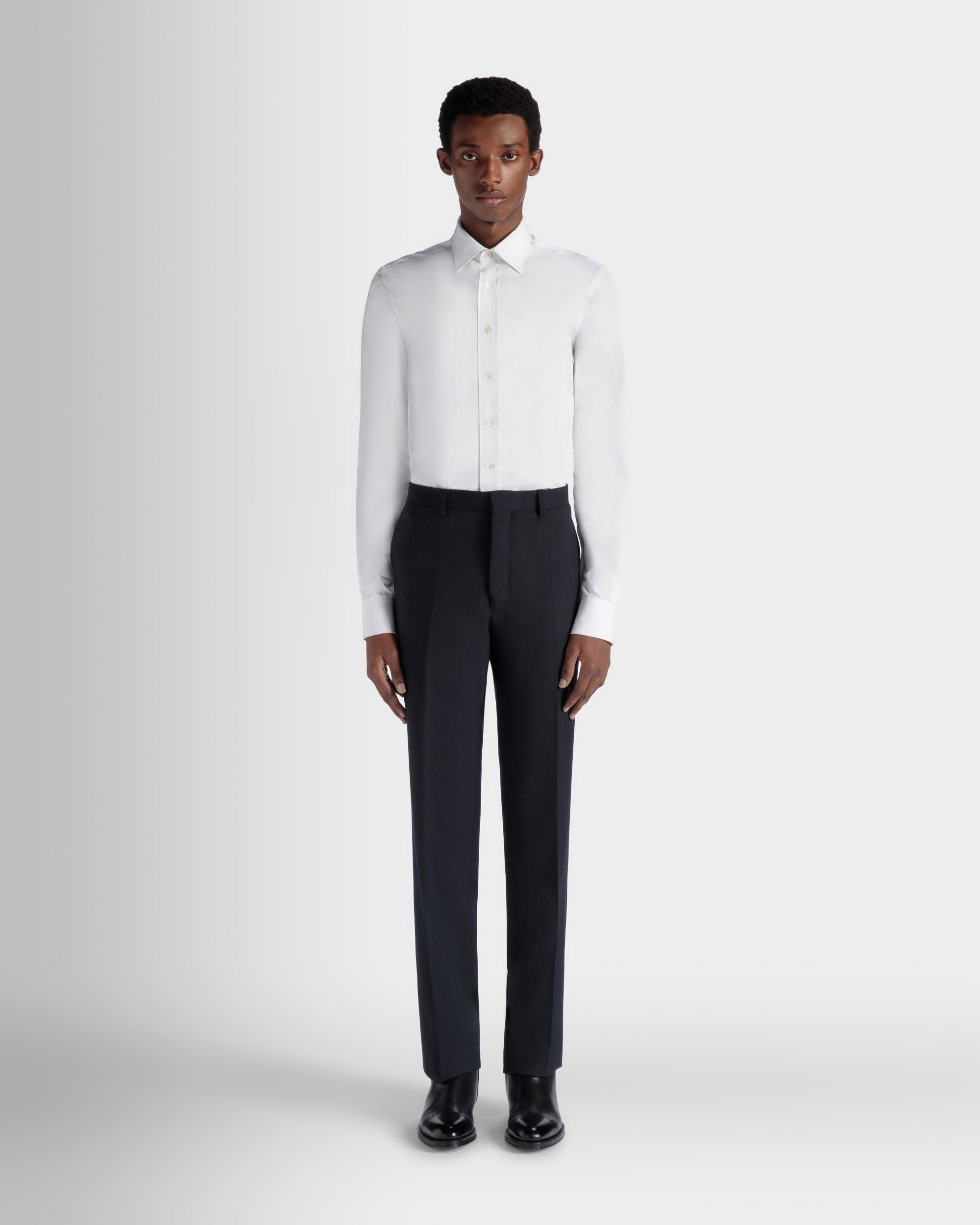 Bally Global - Adrien Brody Travel Collection Long Sleeve Shirt In White Cotton - White