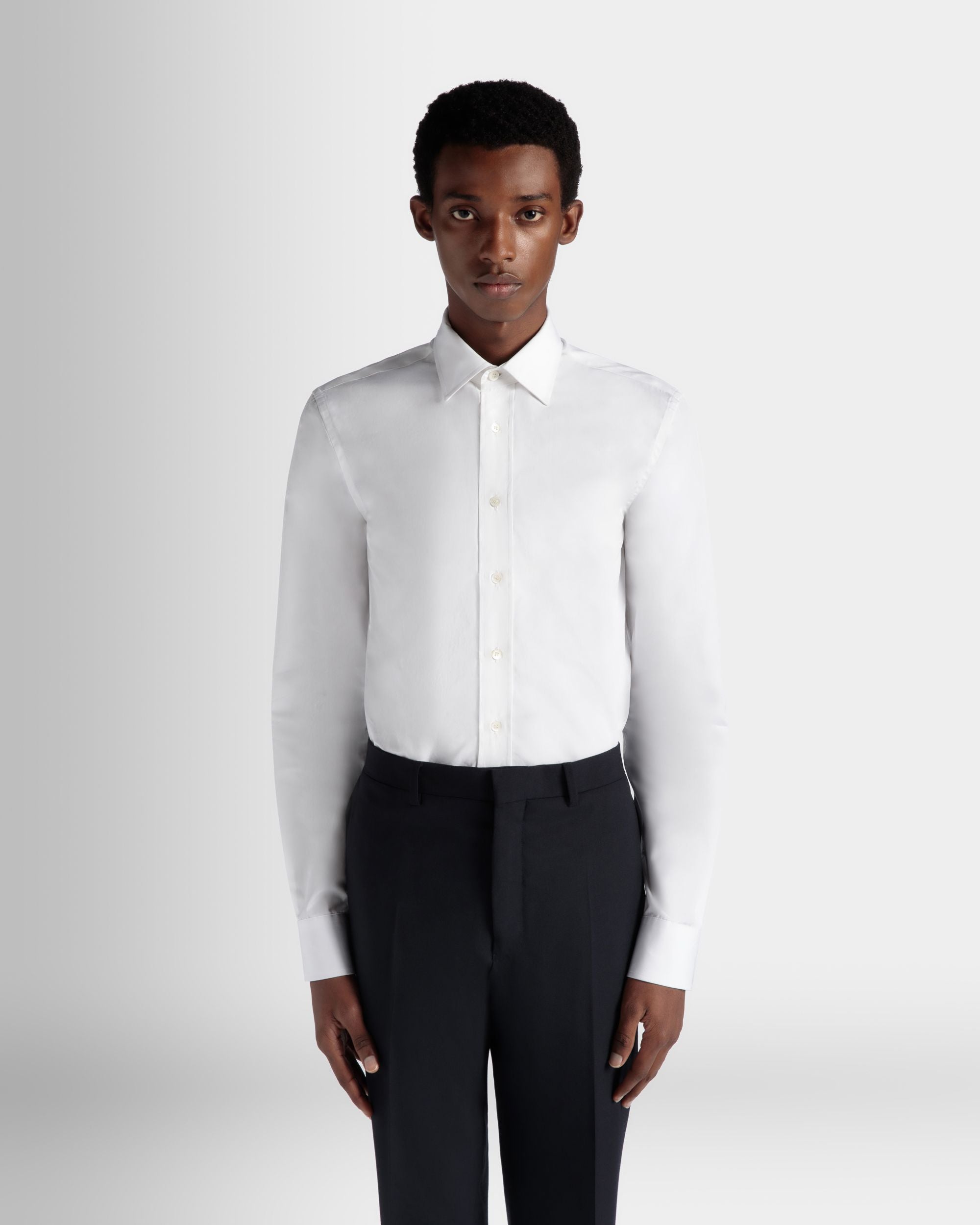 Bally Global - Adrien Brody Travel Collection Long Sleeve Shirt In White Cotton - White