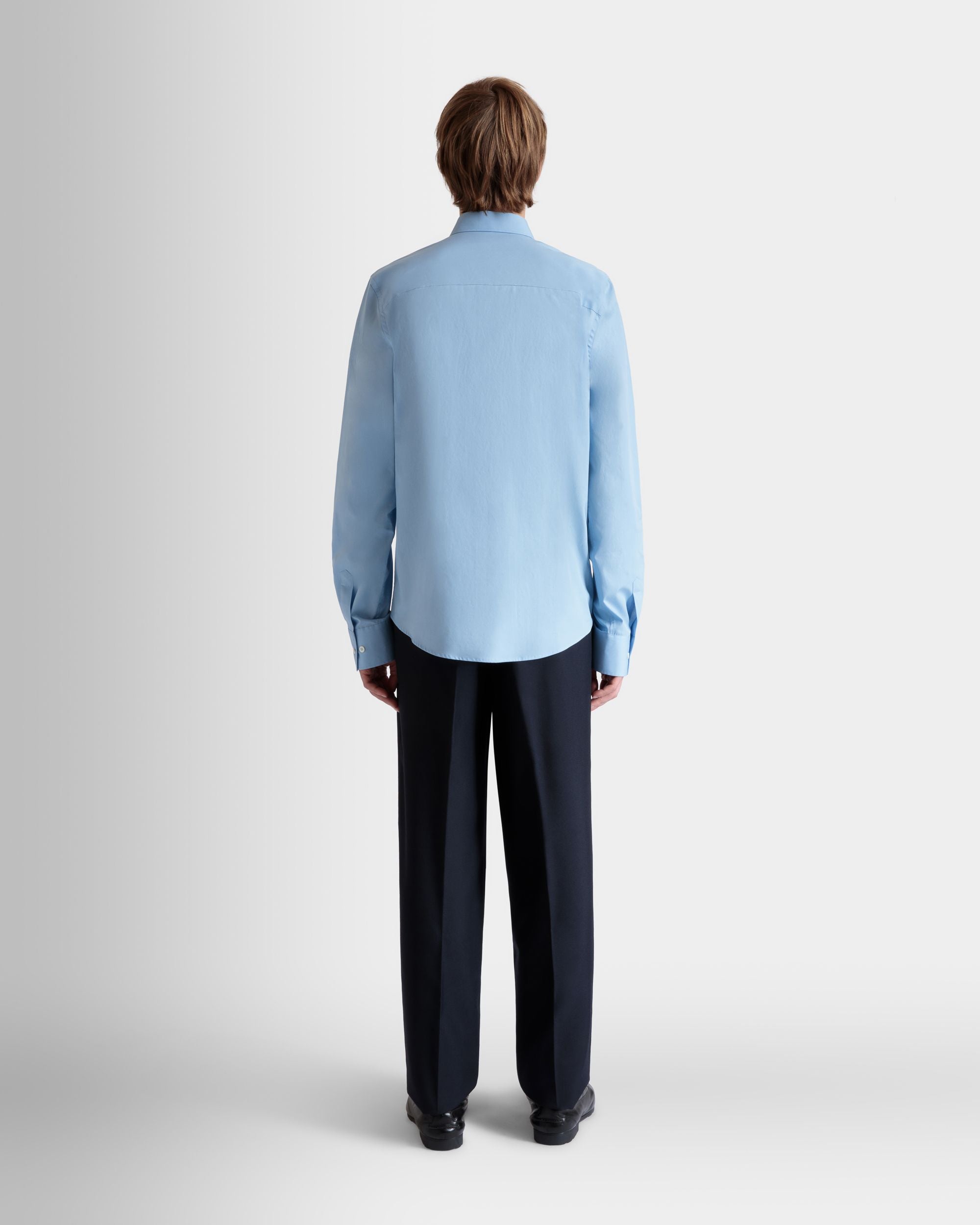 Bally Global - Long Sleeve Shirt In Light Blue Cotton - Blue