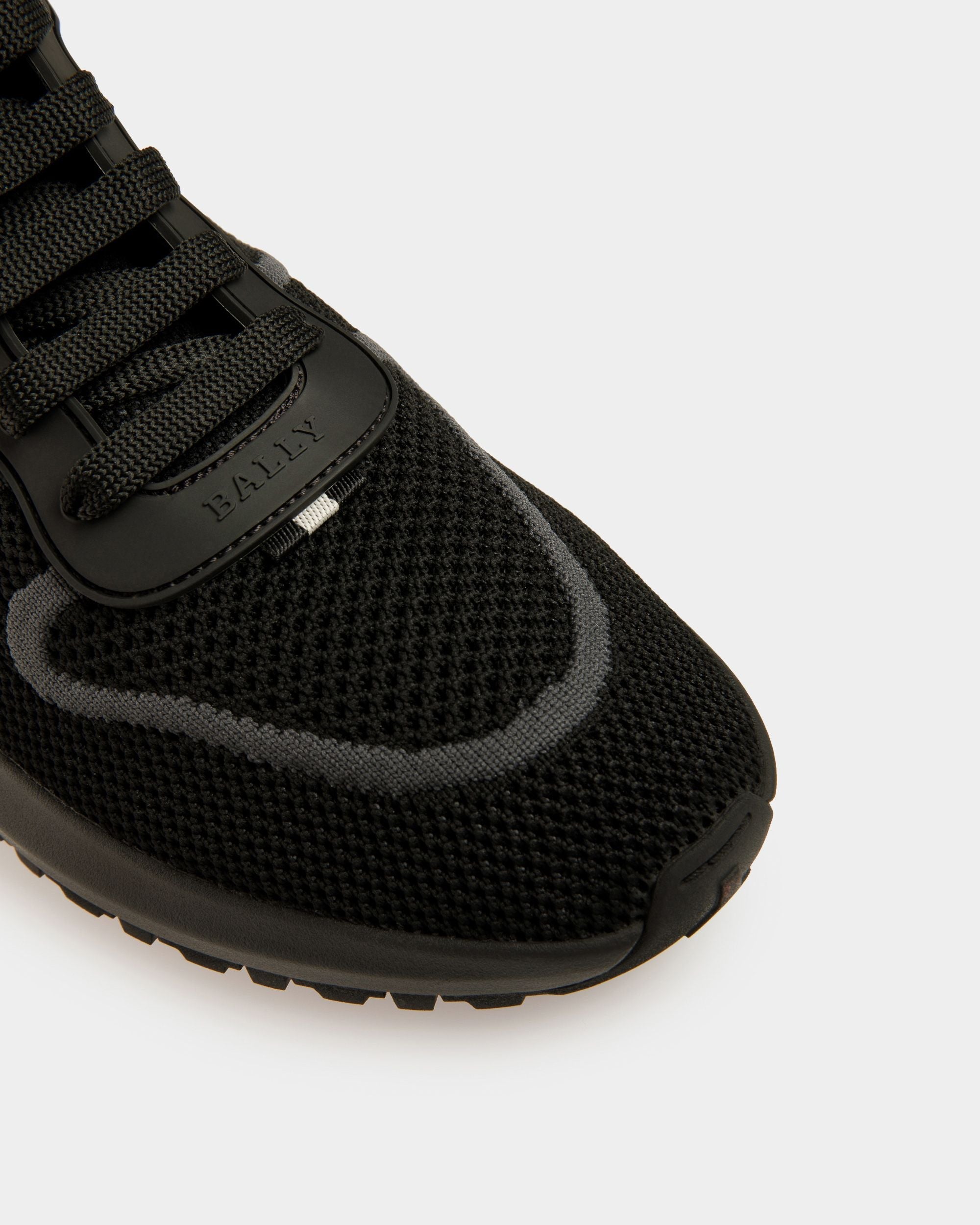Bally Global - Zapatilla Davyn De Malla Y Piel Negra - Negro