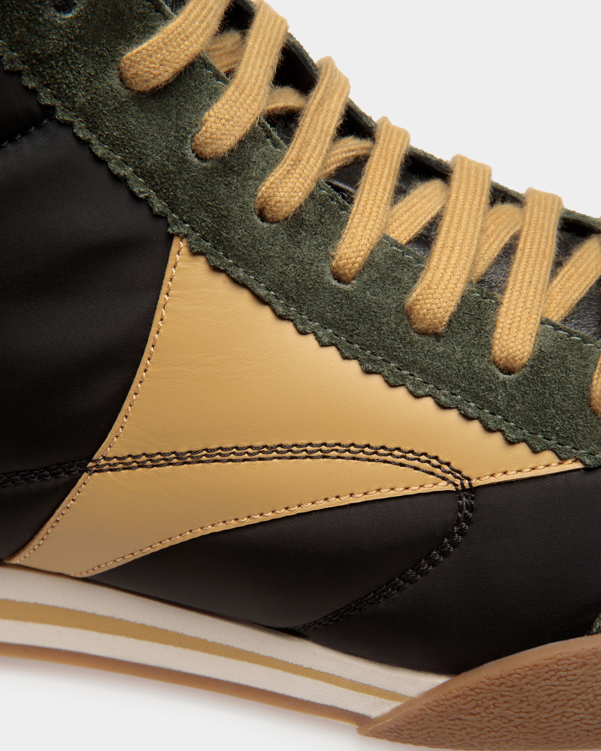 Bally Global - Zapatillas Sussex De Piel Y Tela Verde Y Negra - Verde