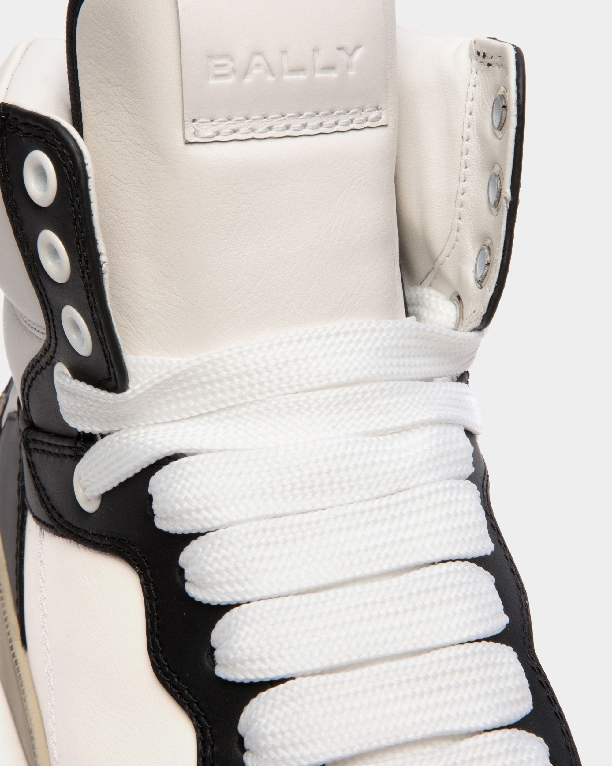Bally Global - Raise High-Top Sneaker in Black And White Leather - Multicolor