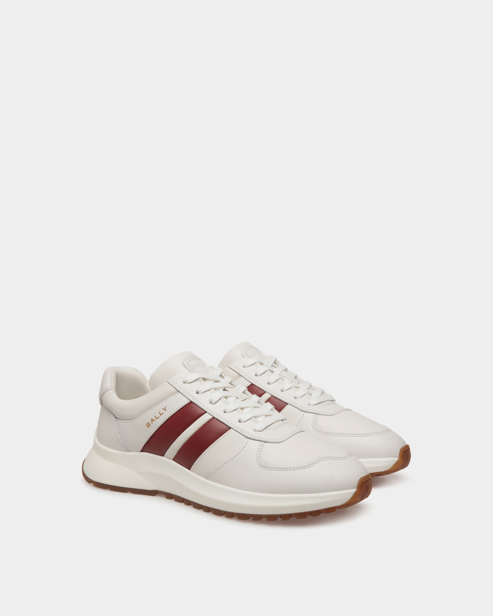 Bally Global - Zapatilla Outline De Piel Blanca - Blanco