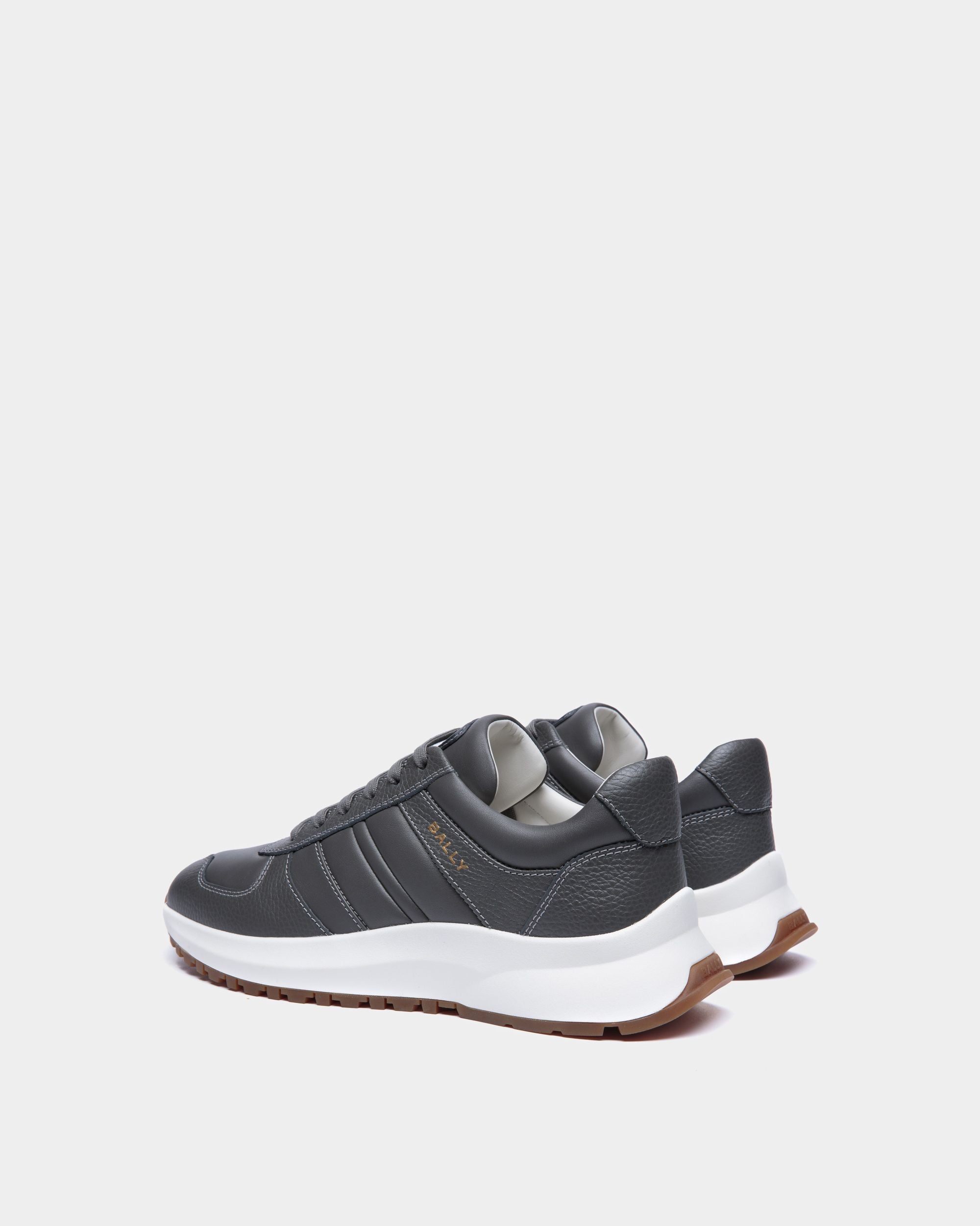 Bally Global - Zapatilla Outline De Piel Granulada En Gris - Gris