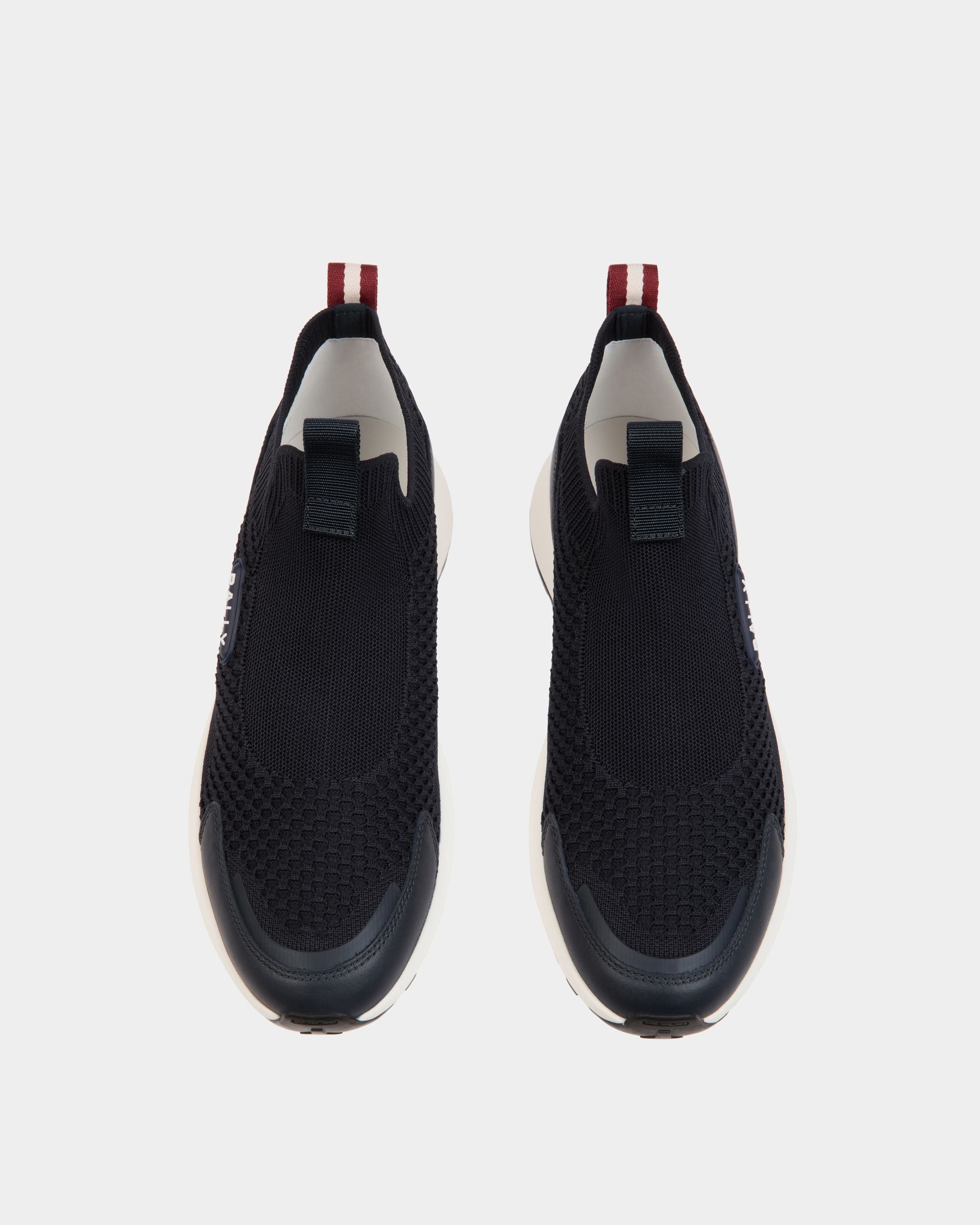 Bally Global - Outline Sneaker In Navy Blue Knit - Blue