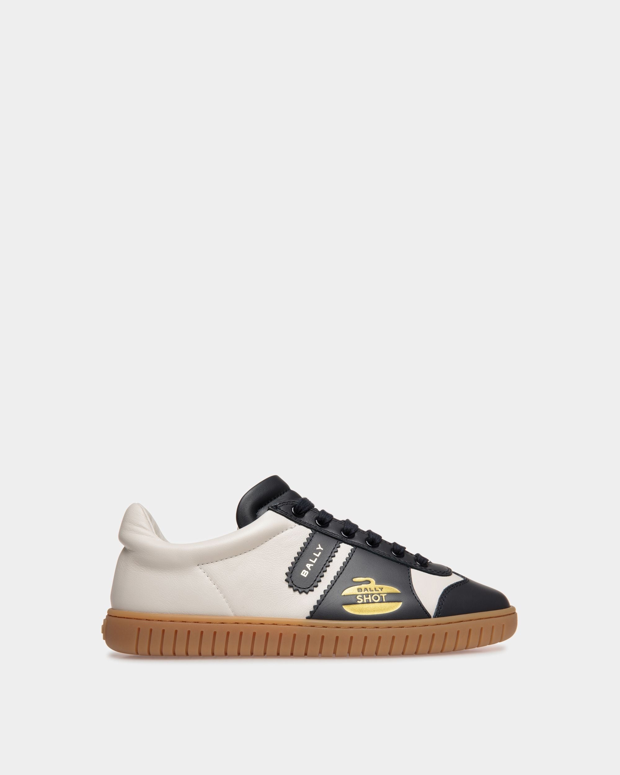 Bally Global - Sneaker Player En Cuir Bleu Et Blanc - Multicolore
