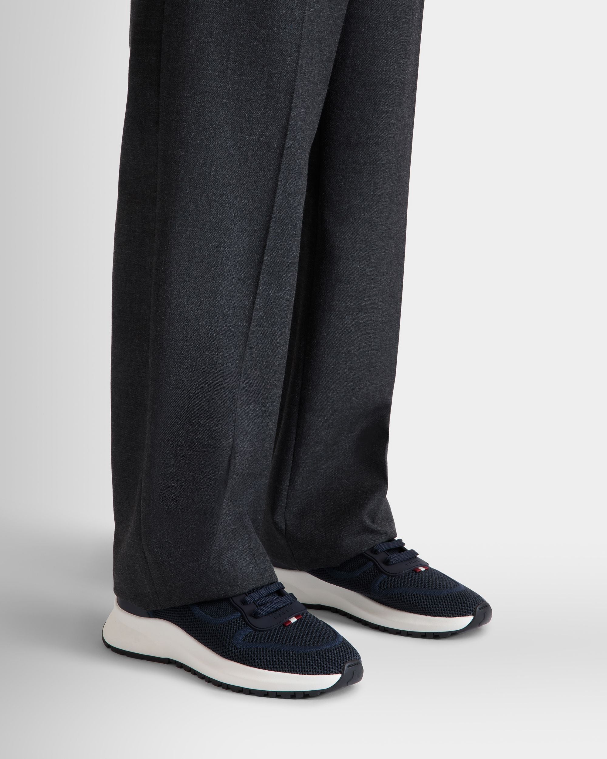 Bally Global - Zapatilla Outline De Punto Navy Blue - Azul