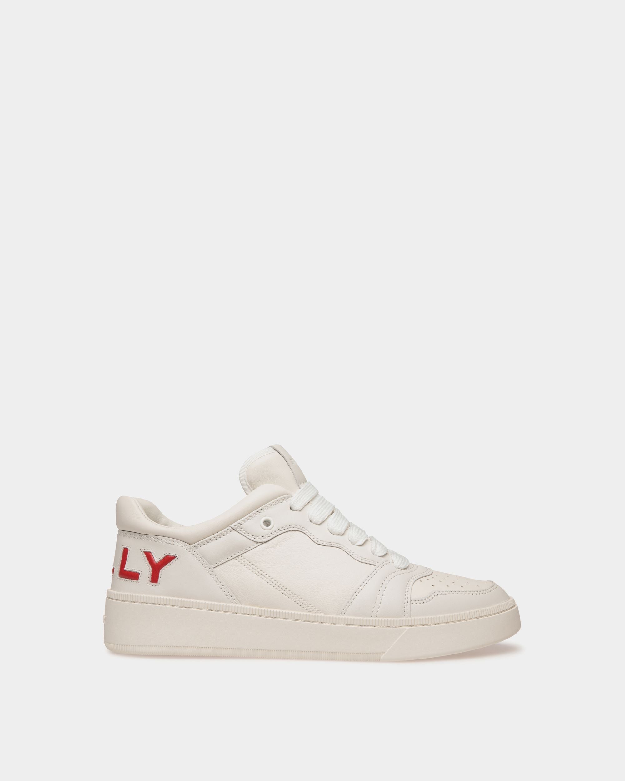 Bally Global - Zapatilla Raise De Piel Blanca Y Candy Red - Blanco