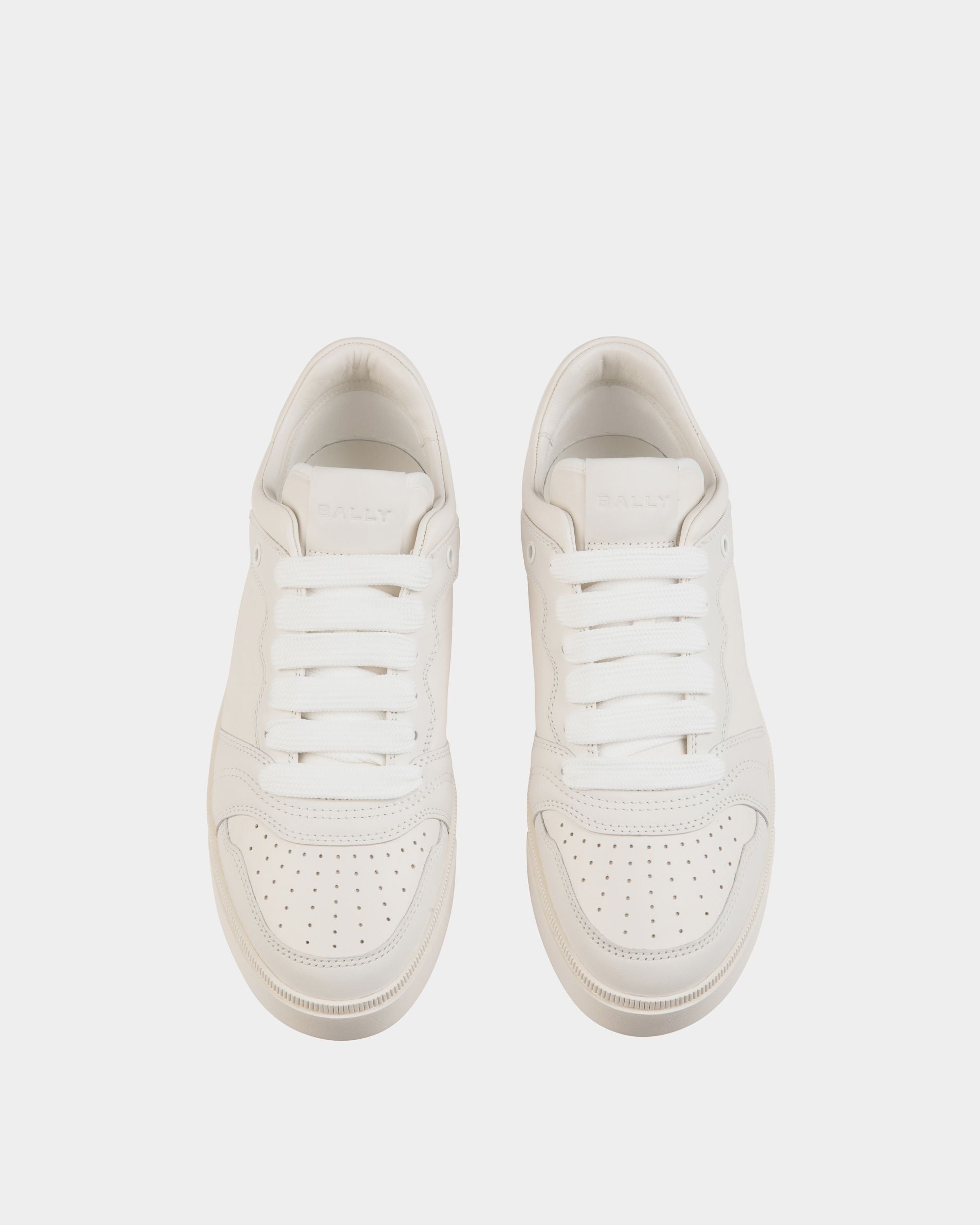 Bally Global - Zapatilla Raise De Piel Blanca Y Candy Red - Blanco